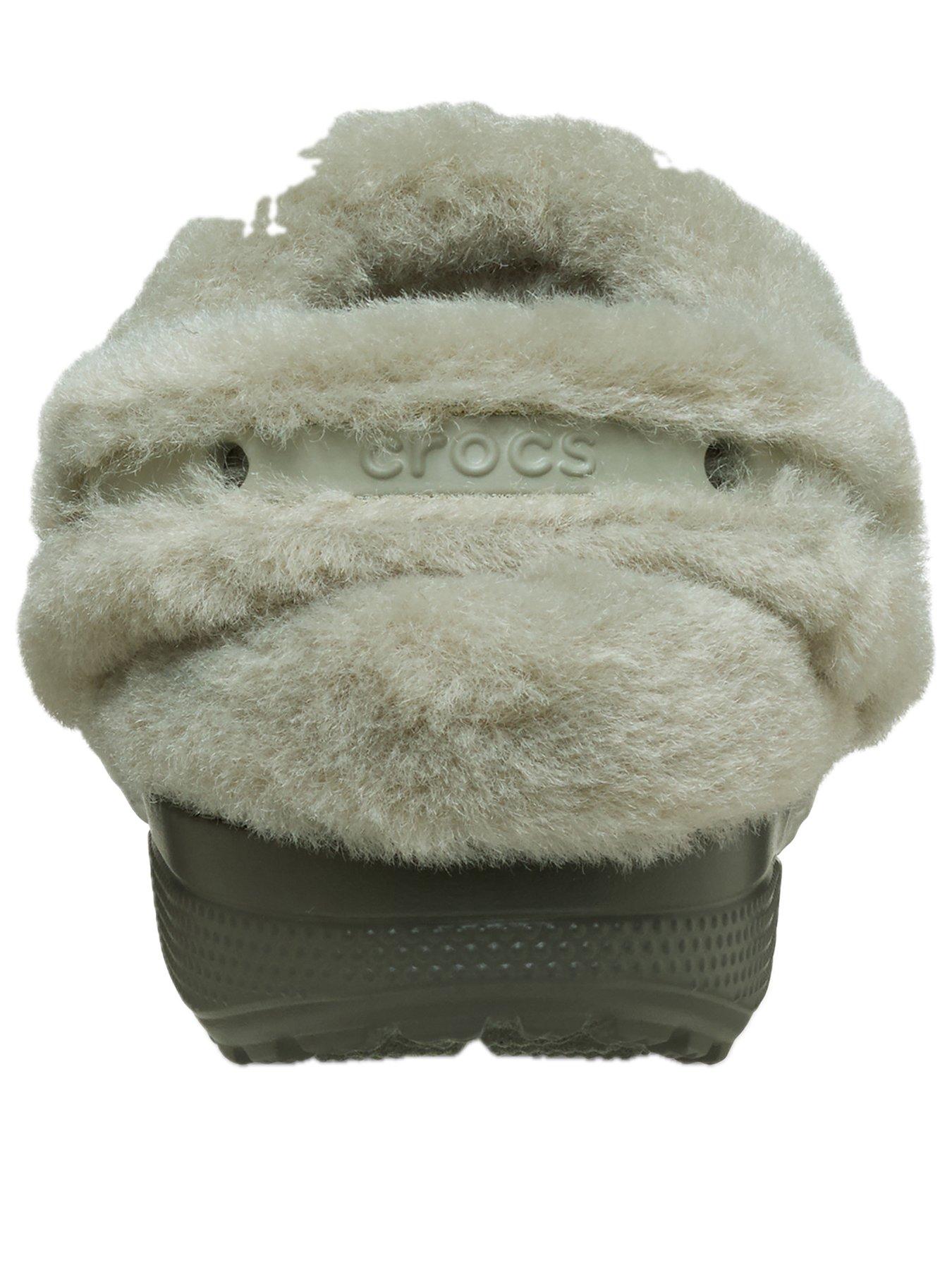  image of crocs-mens-classic-unfurgettable-sueded-clog-sandal-grey