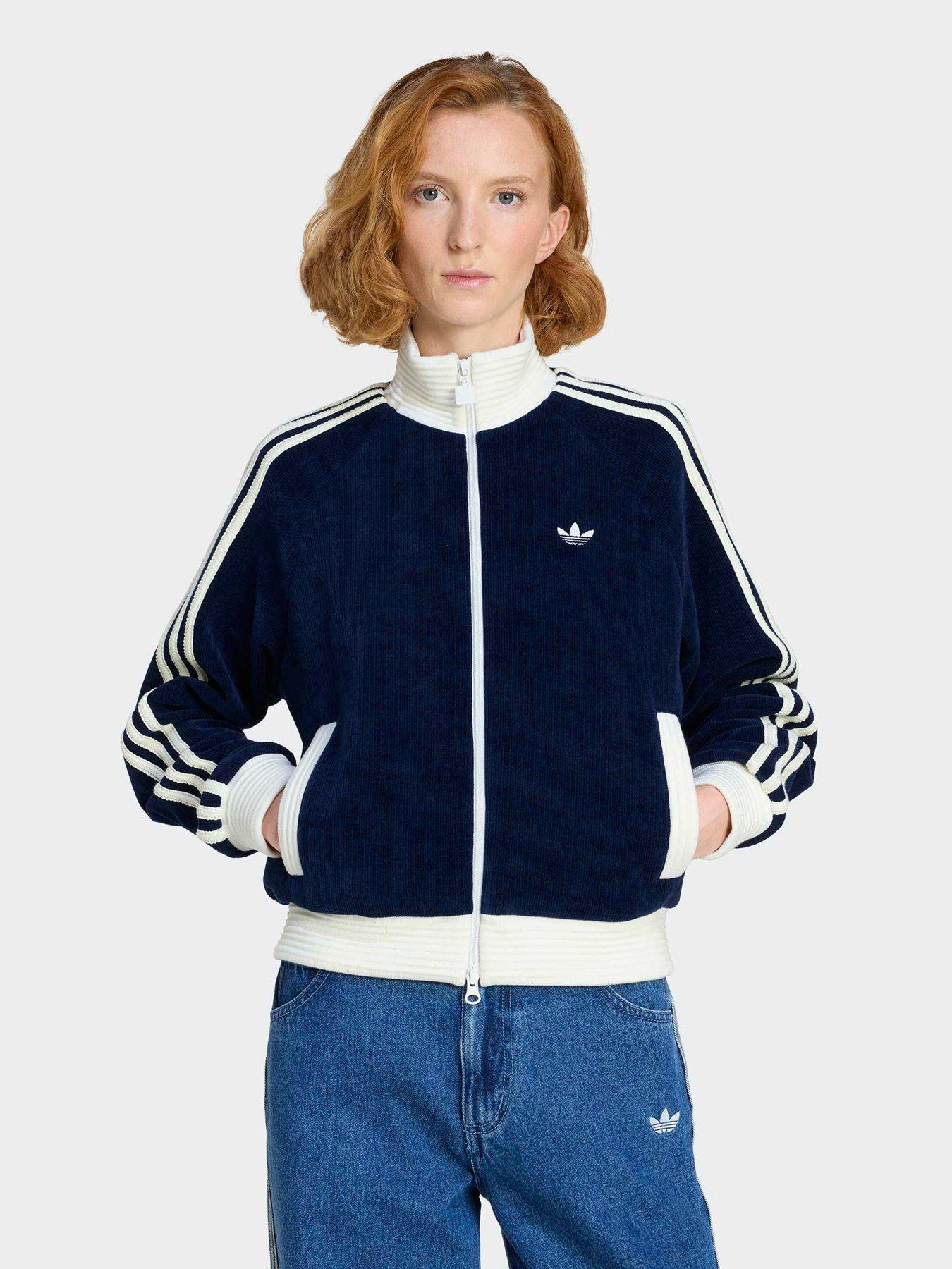 adidas Originals Womens Velour Knit Track Top - Blue