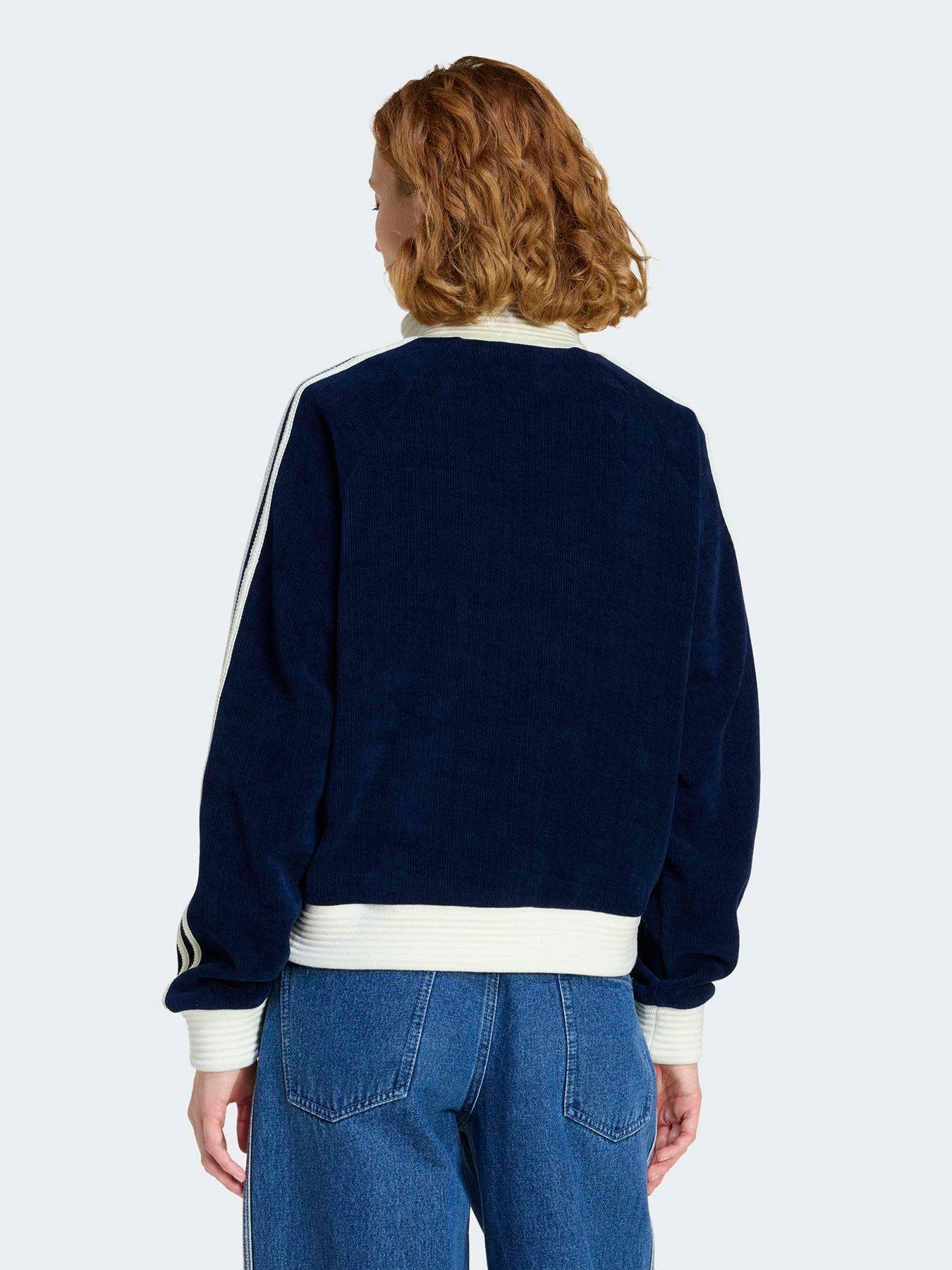 Image 2 of 5 of adidas Originals Womens Velour Knit Track Top - Blue