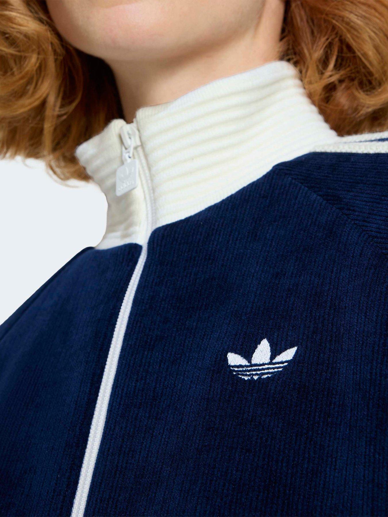 Image 4 of 5 of adidas Originals Womens Velour Knit Track Top - Blue