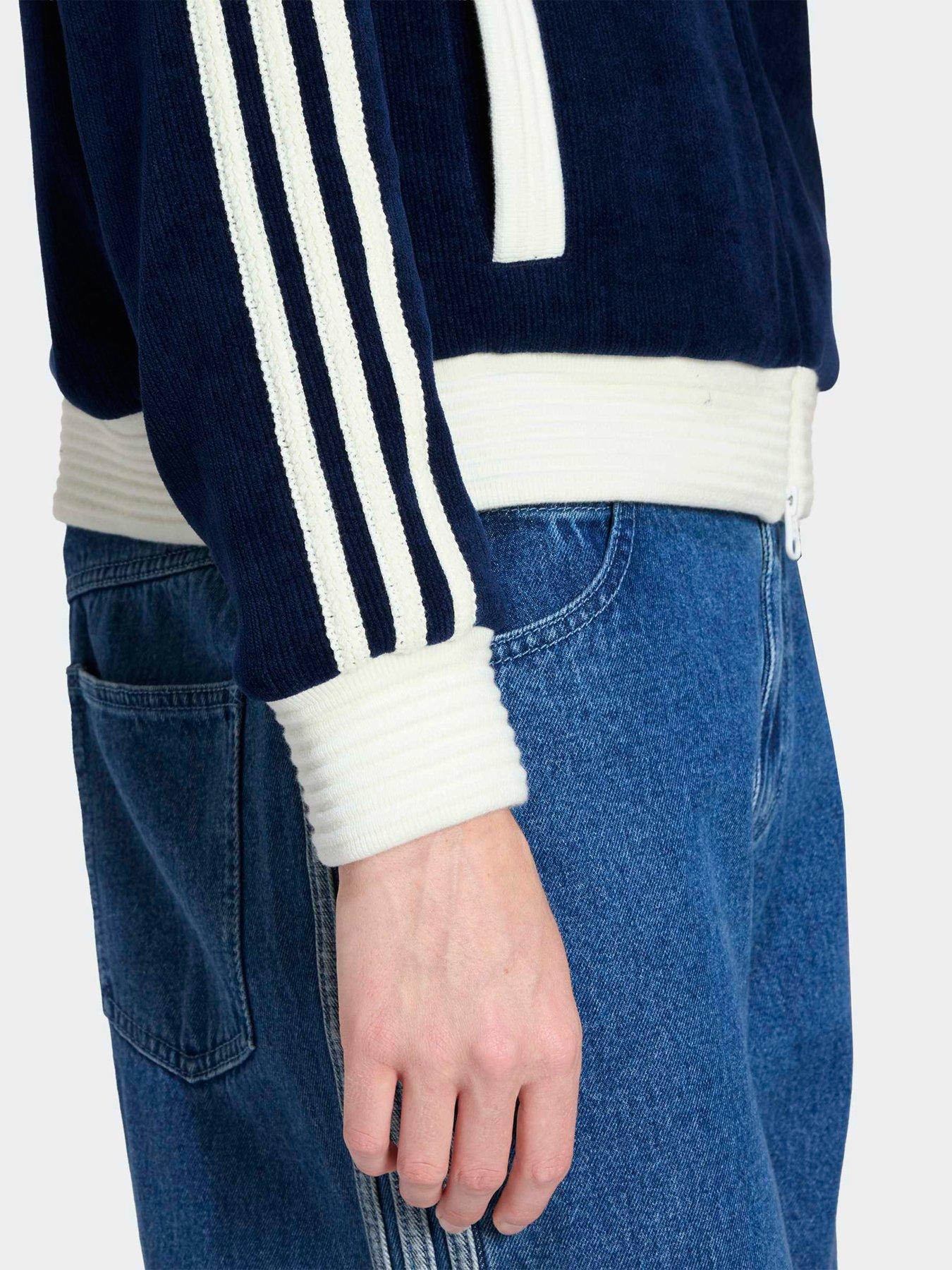 Image 5 of 5 of adidas Originals Womens Velour Knit Track Top - Blue