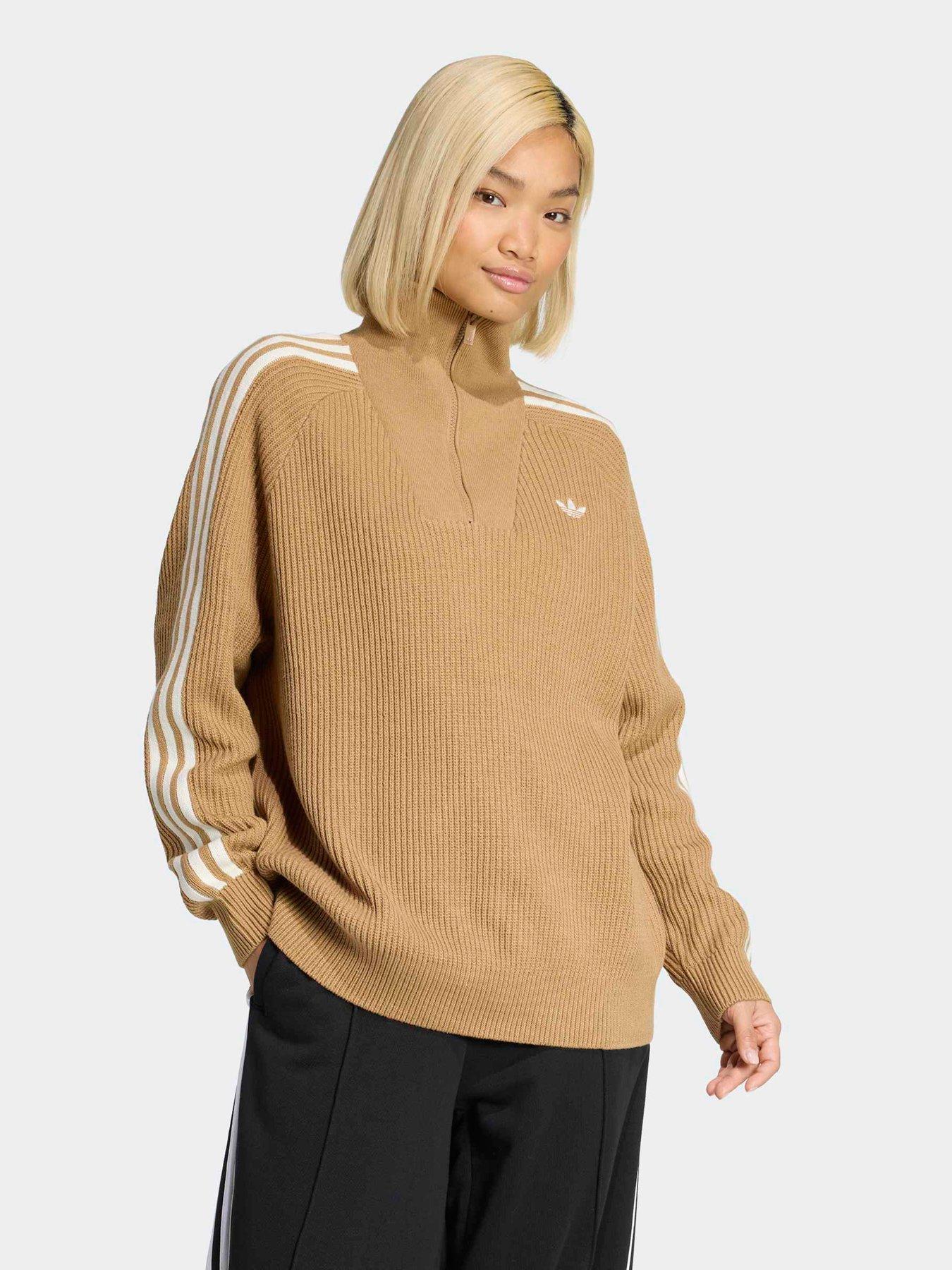 Image 1 of 5 of adidas Originals Womens Funnel Neck Top - Beige