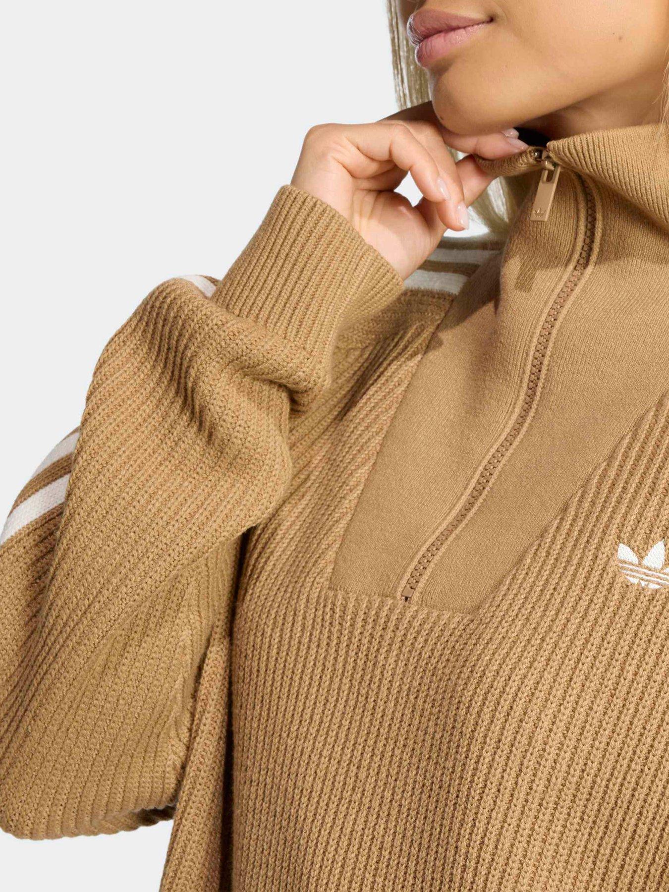 Image 4 of 5 of adidas Originals Womens Funnel Neck Top - Beige