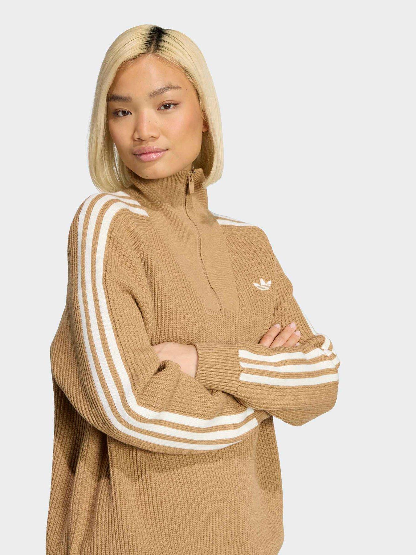 Image 5 of 5 of adidas Originals Womens Funnel Neck Top - Beige