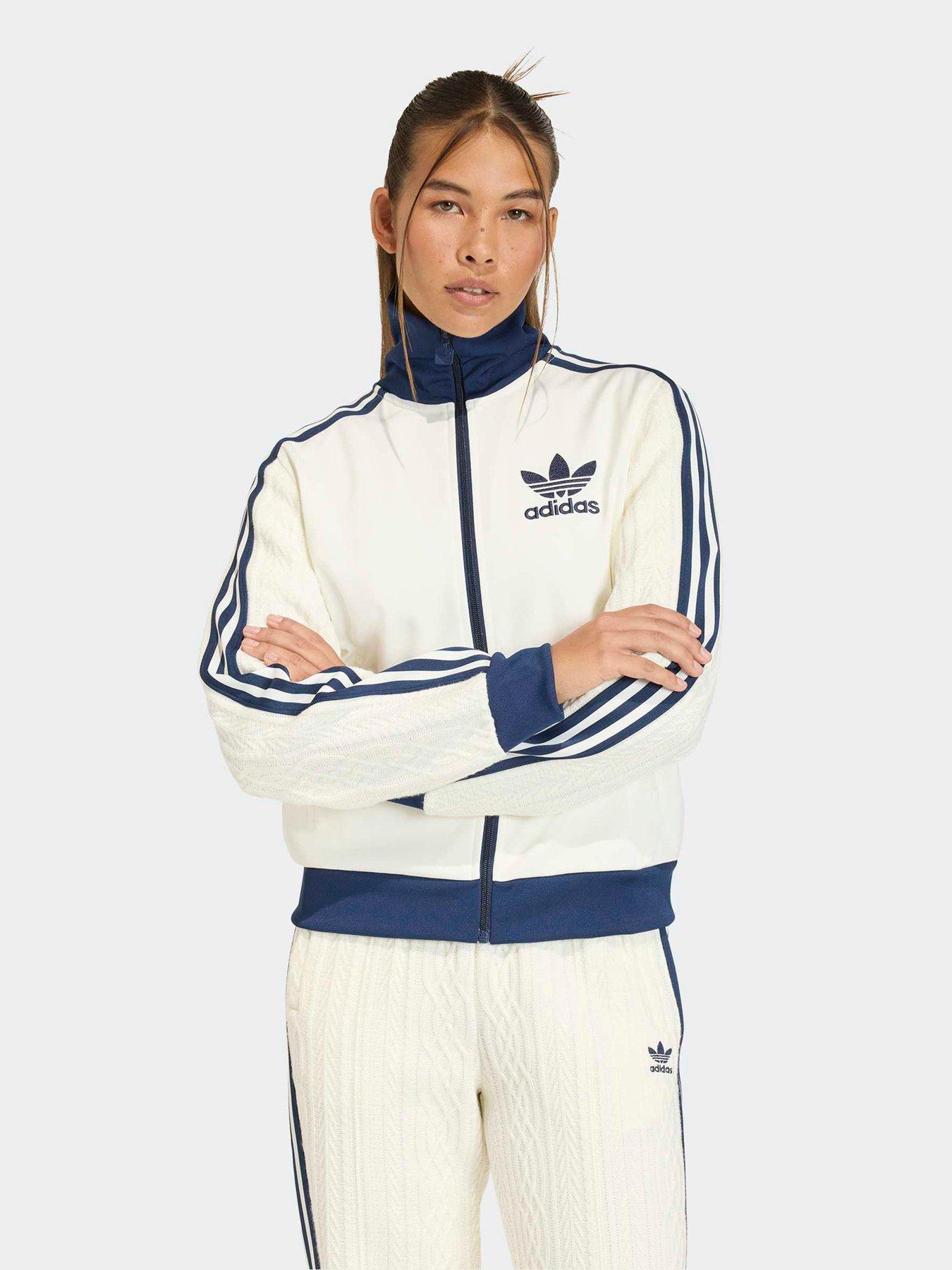 Image 1 of 5 of adidas Originals Womens Knit Classic Track Top - White
