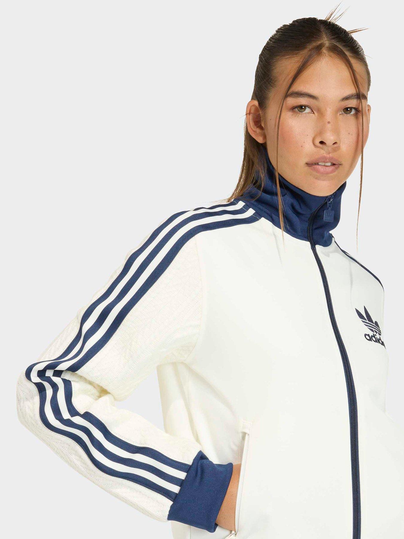 Image 4 of 5 of adidas Originals Womens Knit Classic Track Top - White