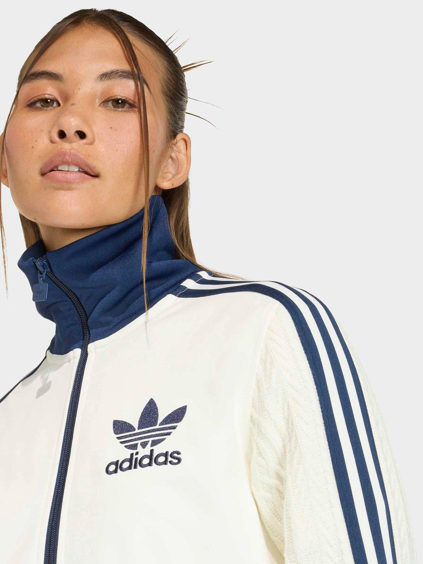 Image 5 of 5 of adidas Originals Womens Knit Classic Track Top - White