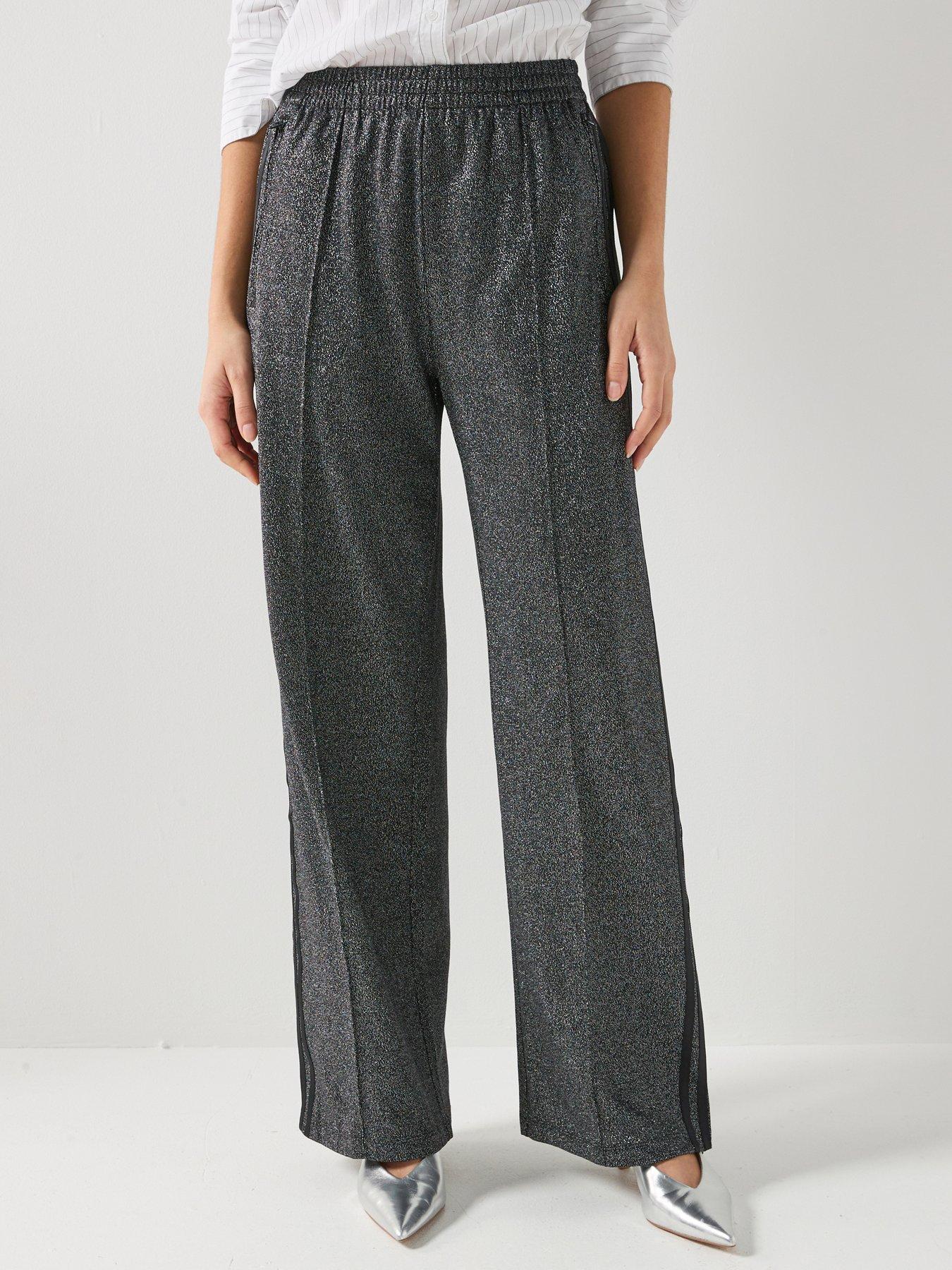 adidas Originals Womens Lurex Fire Bird Tracksuit Bottoms - Black