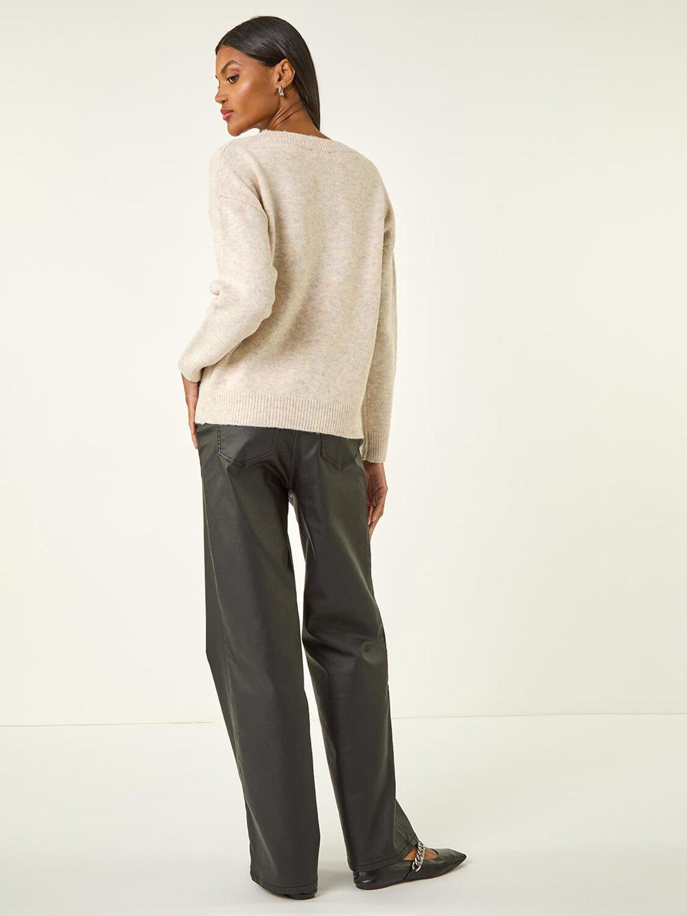  image of roman-sequin-poka-dot-knit-jumper-white