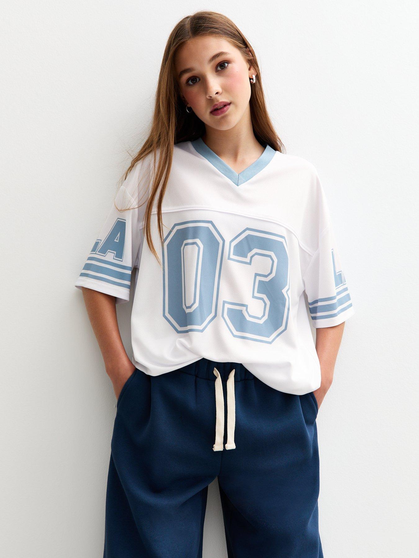 undefined Girls White 03 Football Top - White