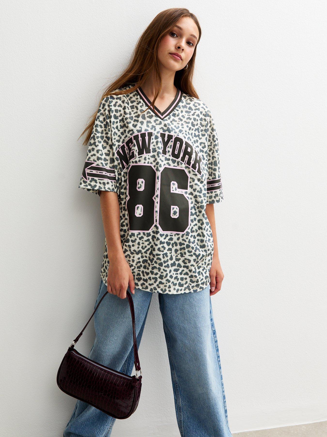 undefined 86 New York Leopard Football T-Shirt  - Brown