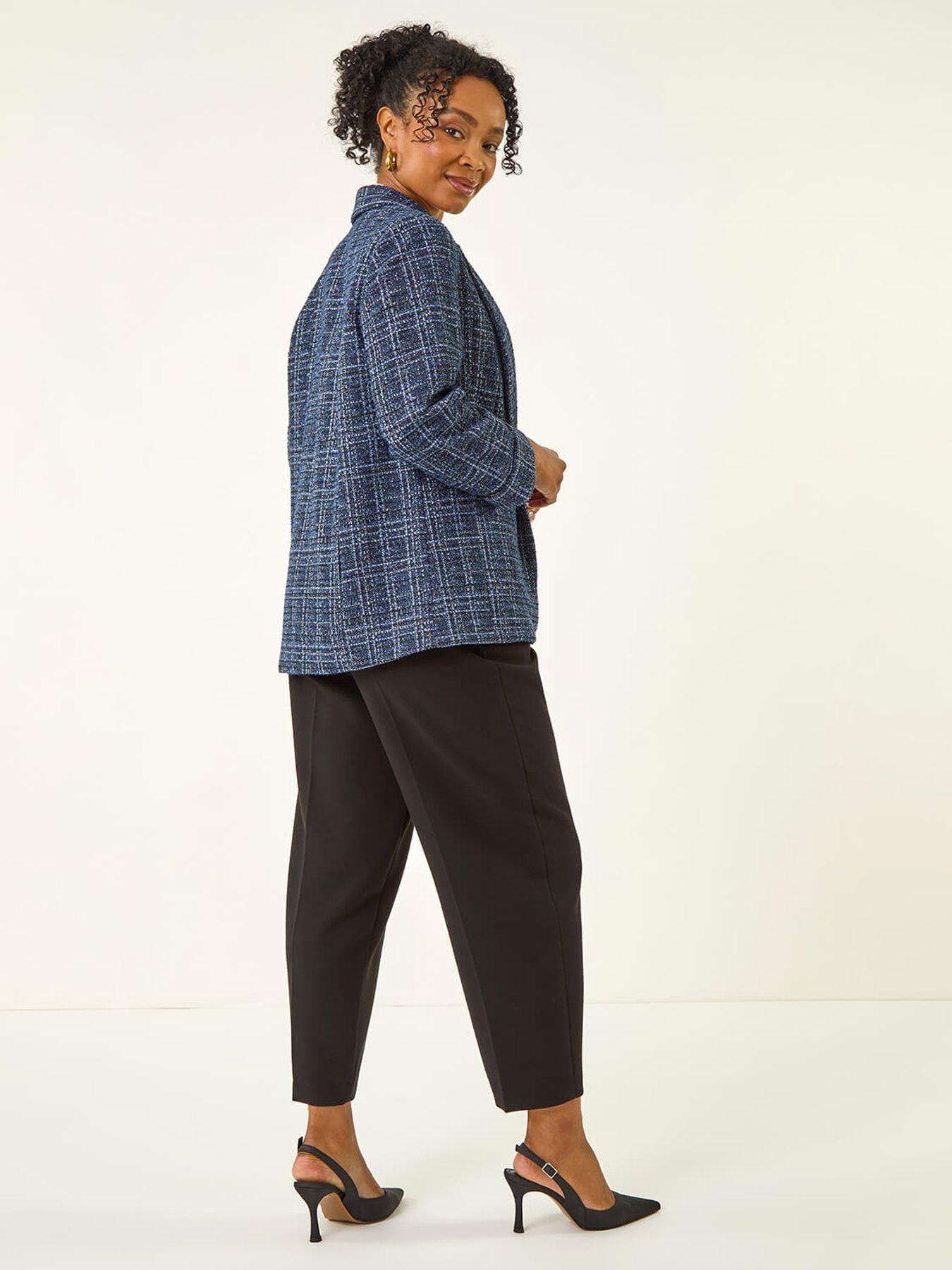 Image 2 of 5 of Roman Petite Boucle Stretch Blazer - Navy