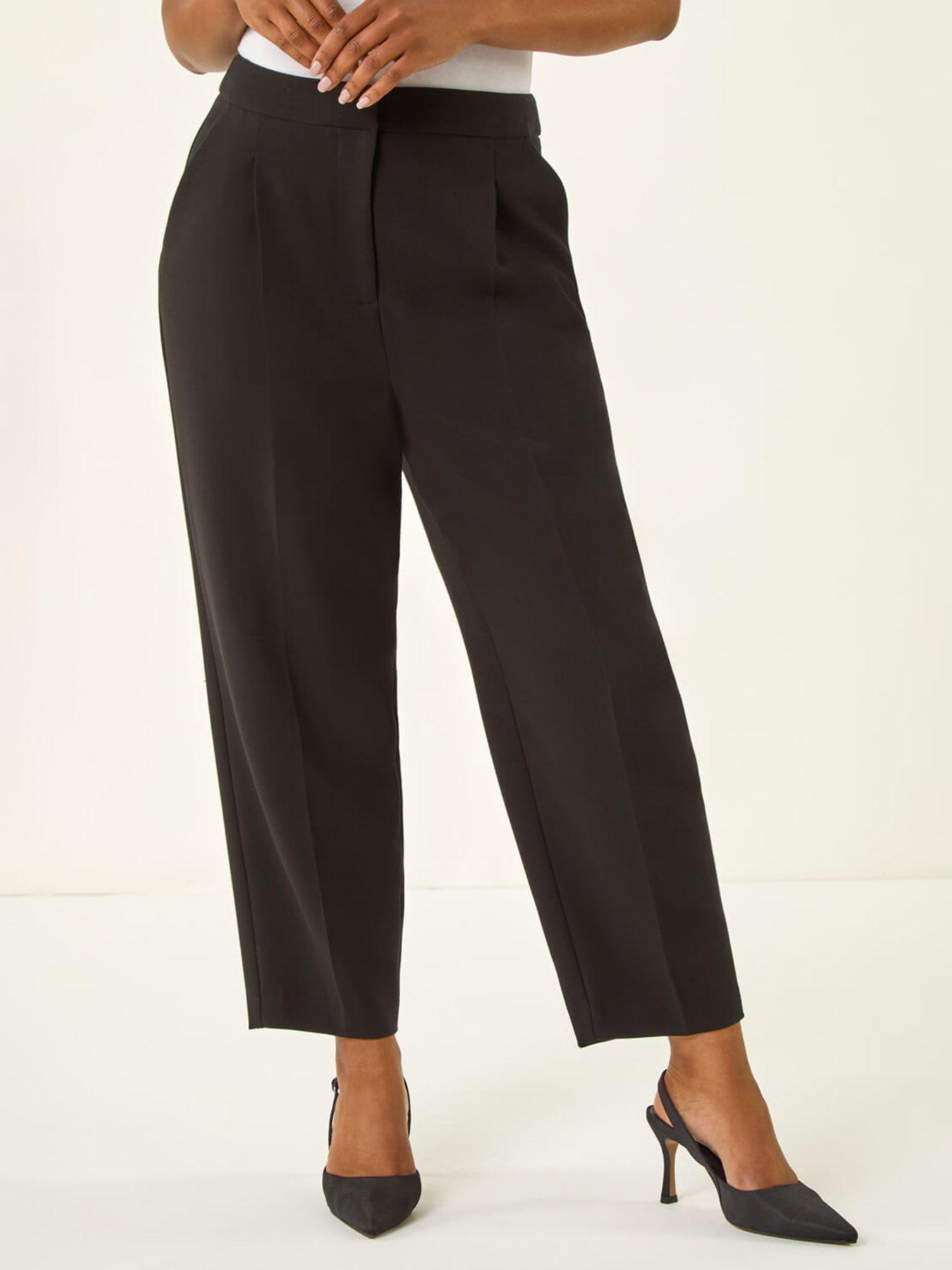undefined Petite Ankle Grazer Smart Stretch Trouser - Black