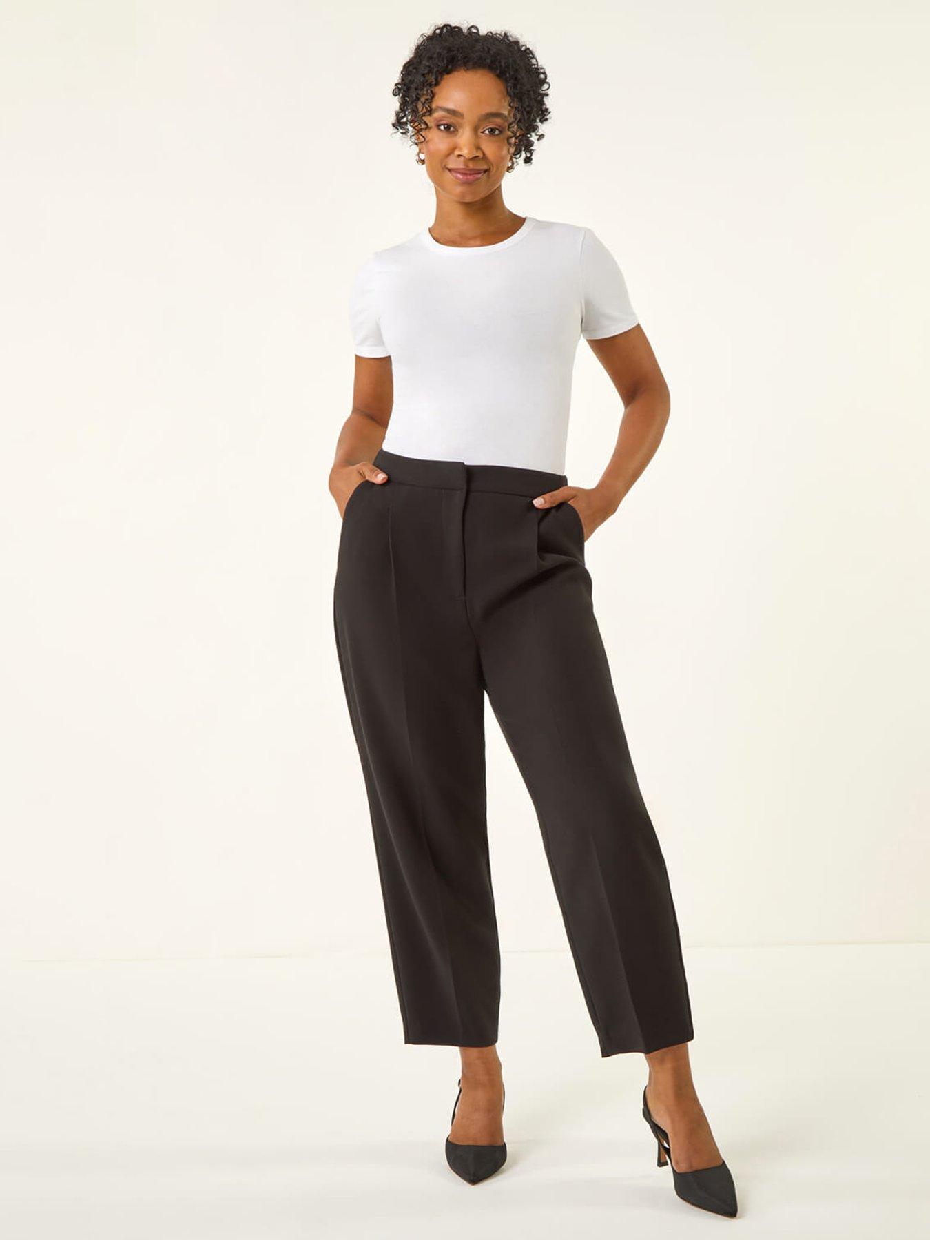 Image 3 of 5 of Roman Petite Ankle Grazer Smart Stretch Trouser - Black