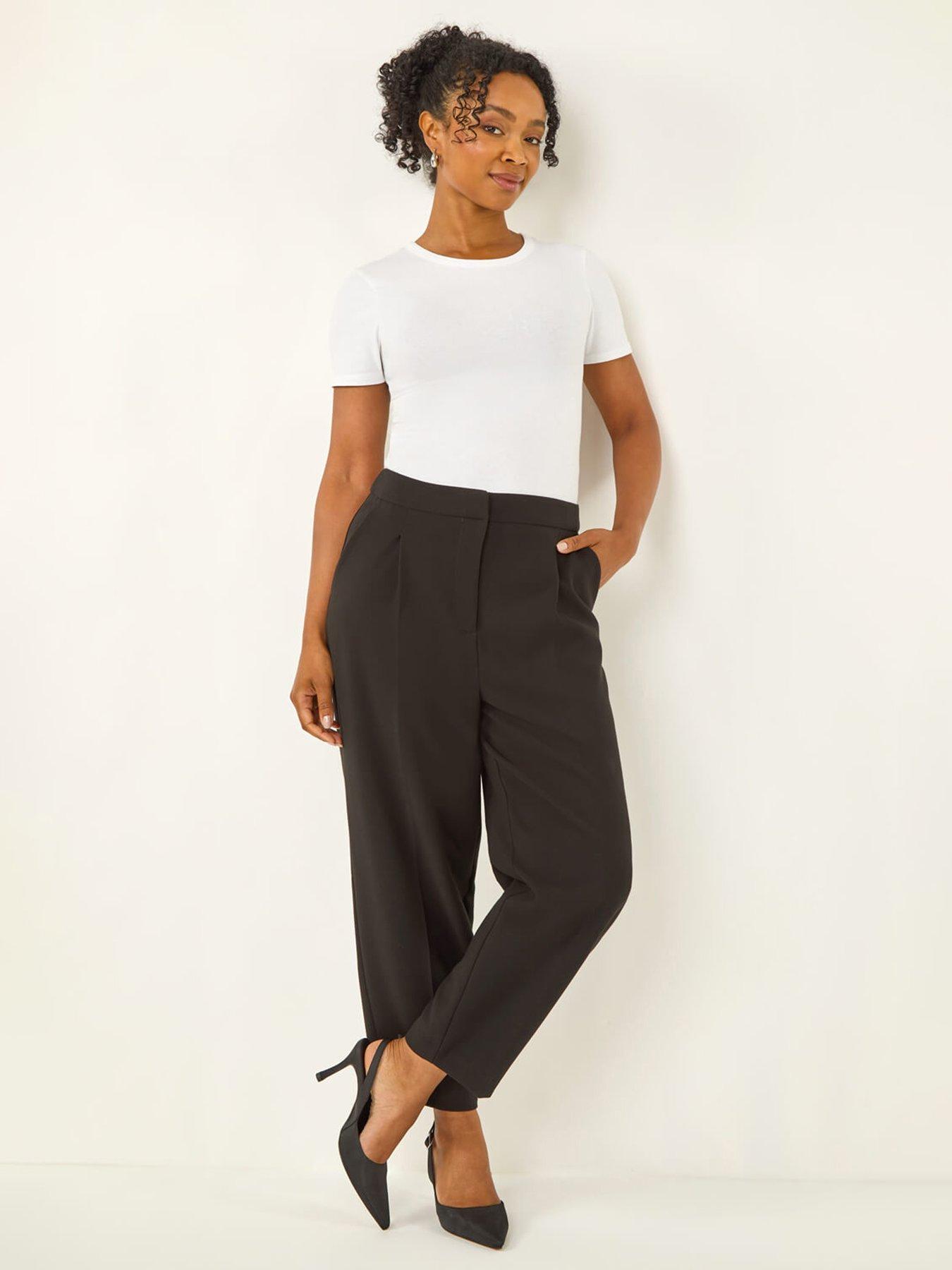 Image 4 of 5 of Roman Petite Ankle Grazer Smart Stretch Trouser - Black
