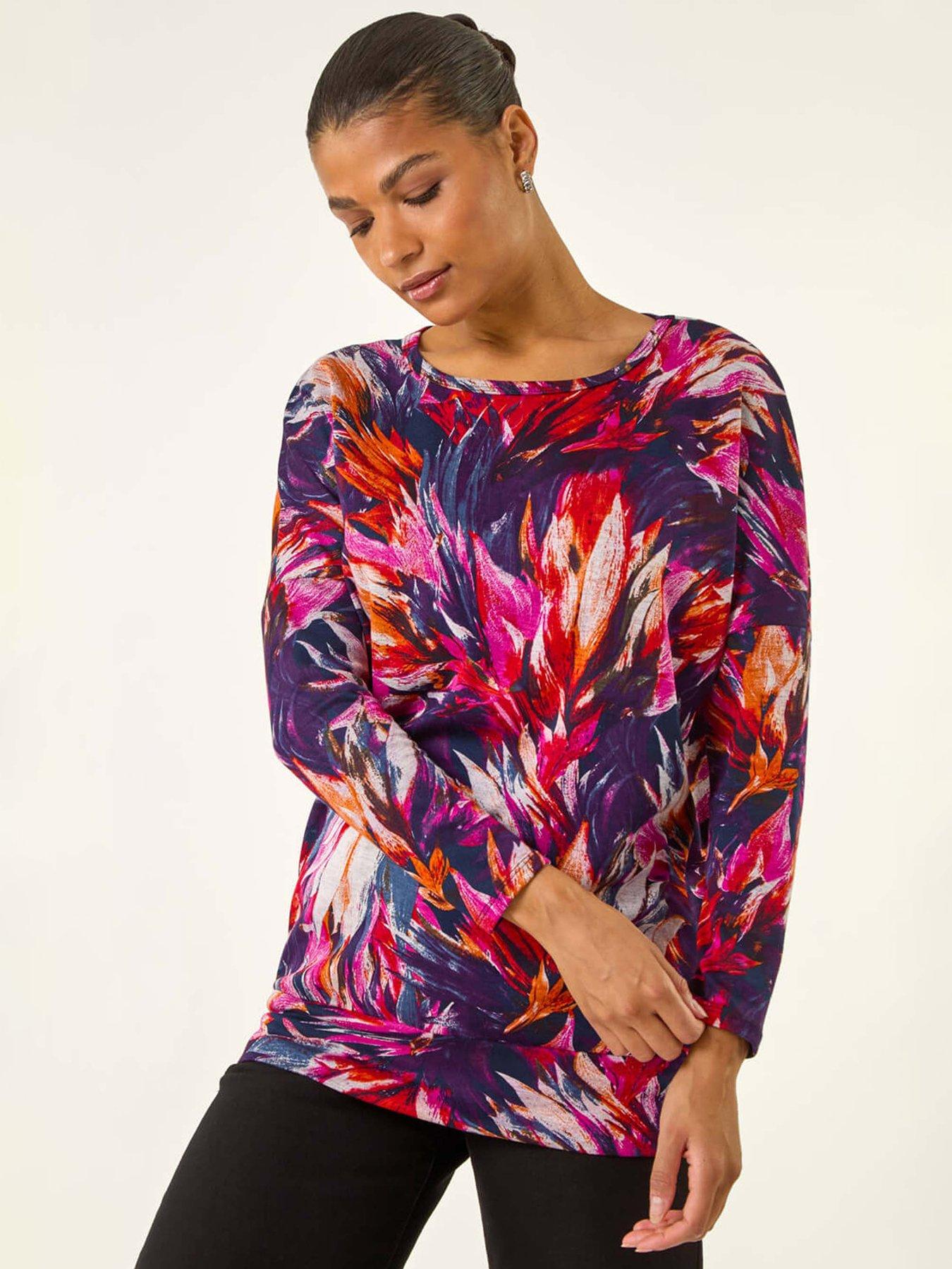 Roman Printed Bubble Top - Navy
