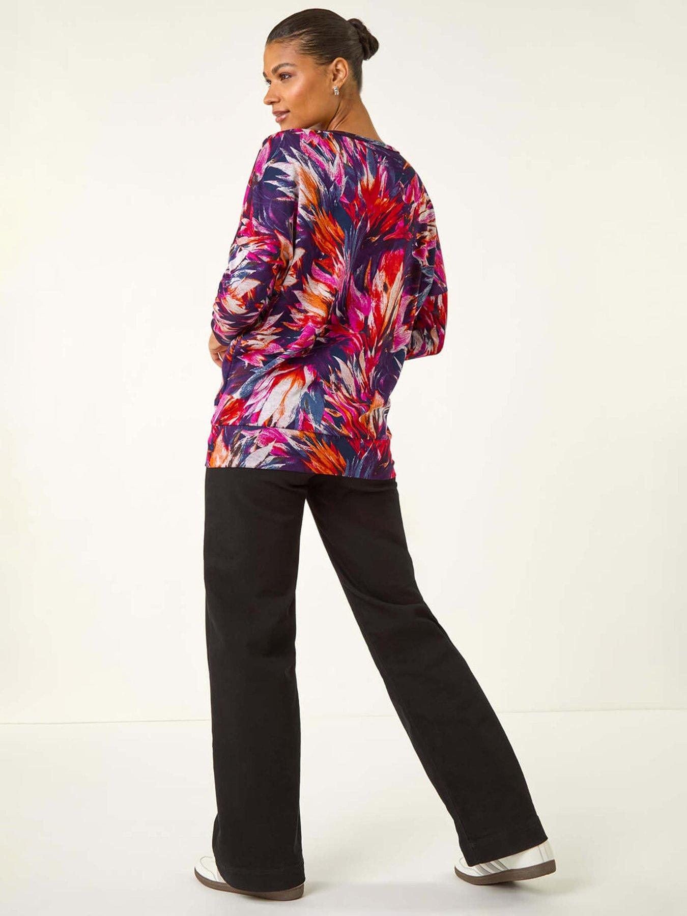 Image 2 of 5 of Roman Printed Bubble Top - Navy