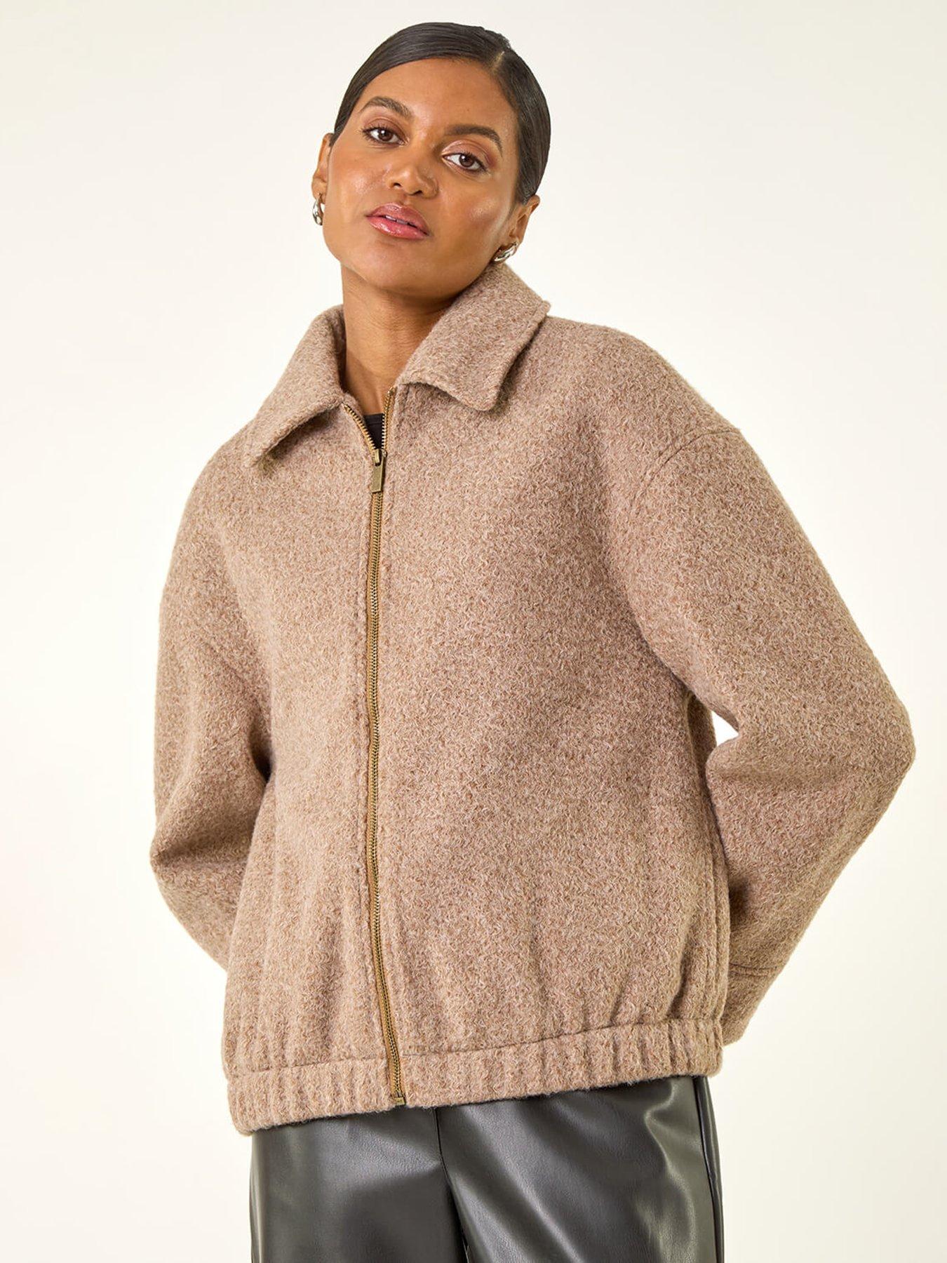 Image 1 of 5 of Roman Boucle Bomber Jacket - Grey