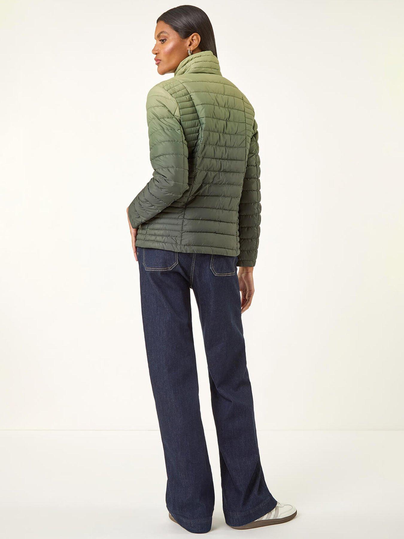  image of roman-ombre-funnel-padded-coat-green