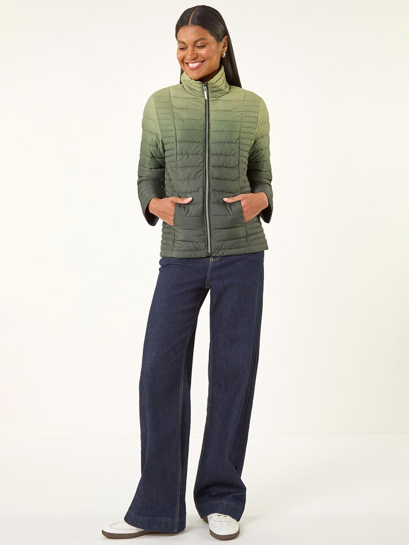  image of roman-ombre-funnel-padded-coat-green