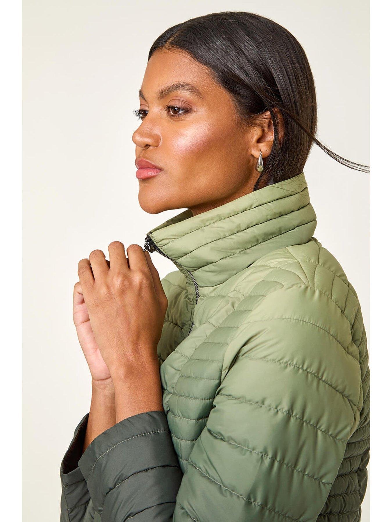  image of roman-ombre-funnel-padded-coat-green