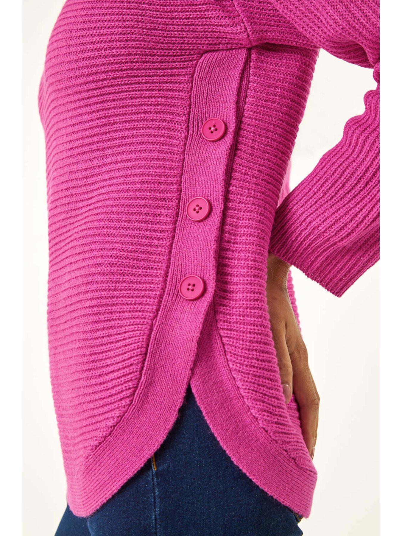 Image 5 of 5 of Roman Petite Curve Hem Knit Jumper - Pink