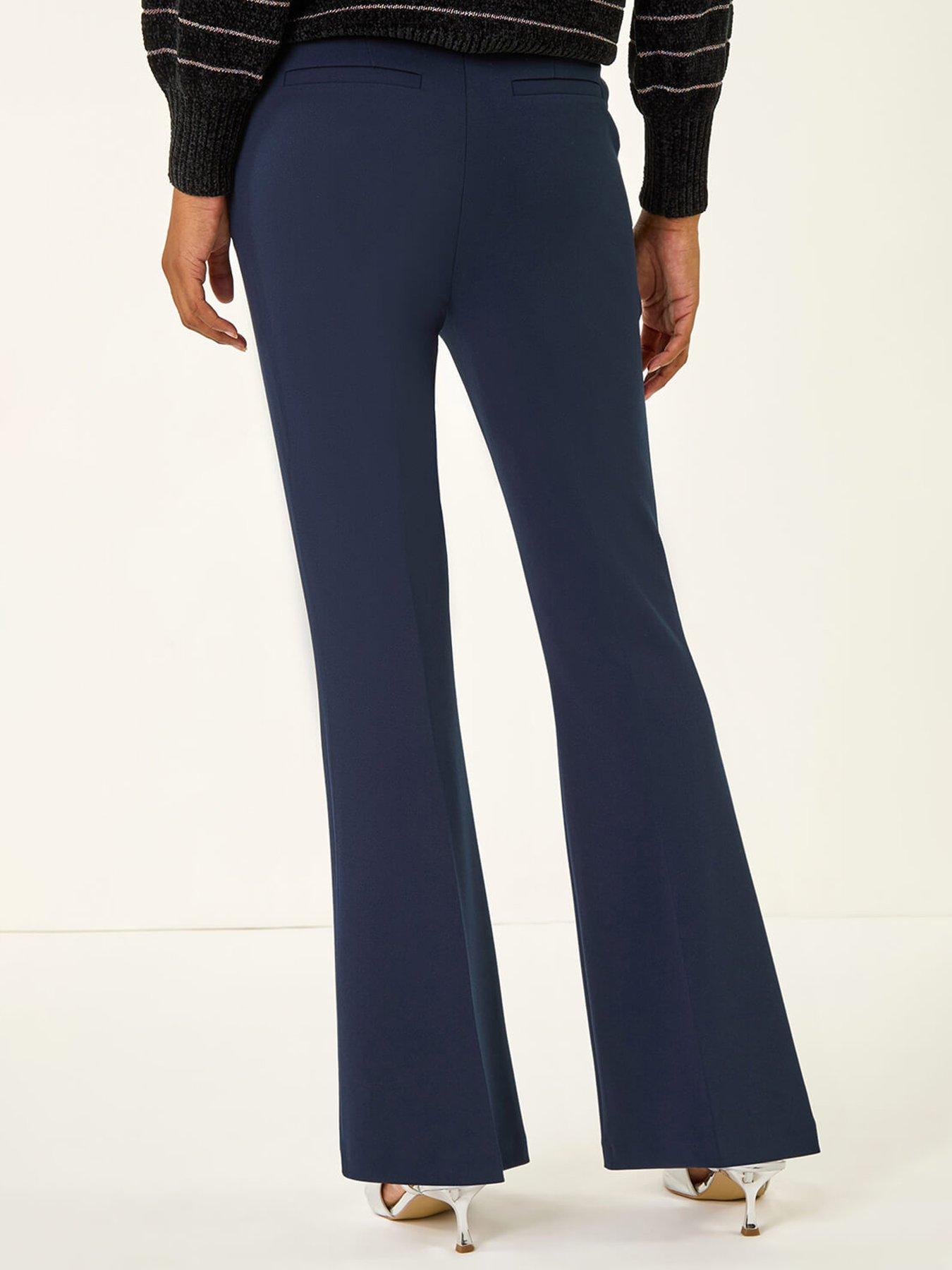 Image 2 of 5 of Roman Bootcut Leg Stretch Trousers - Navy