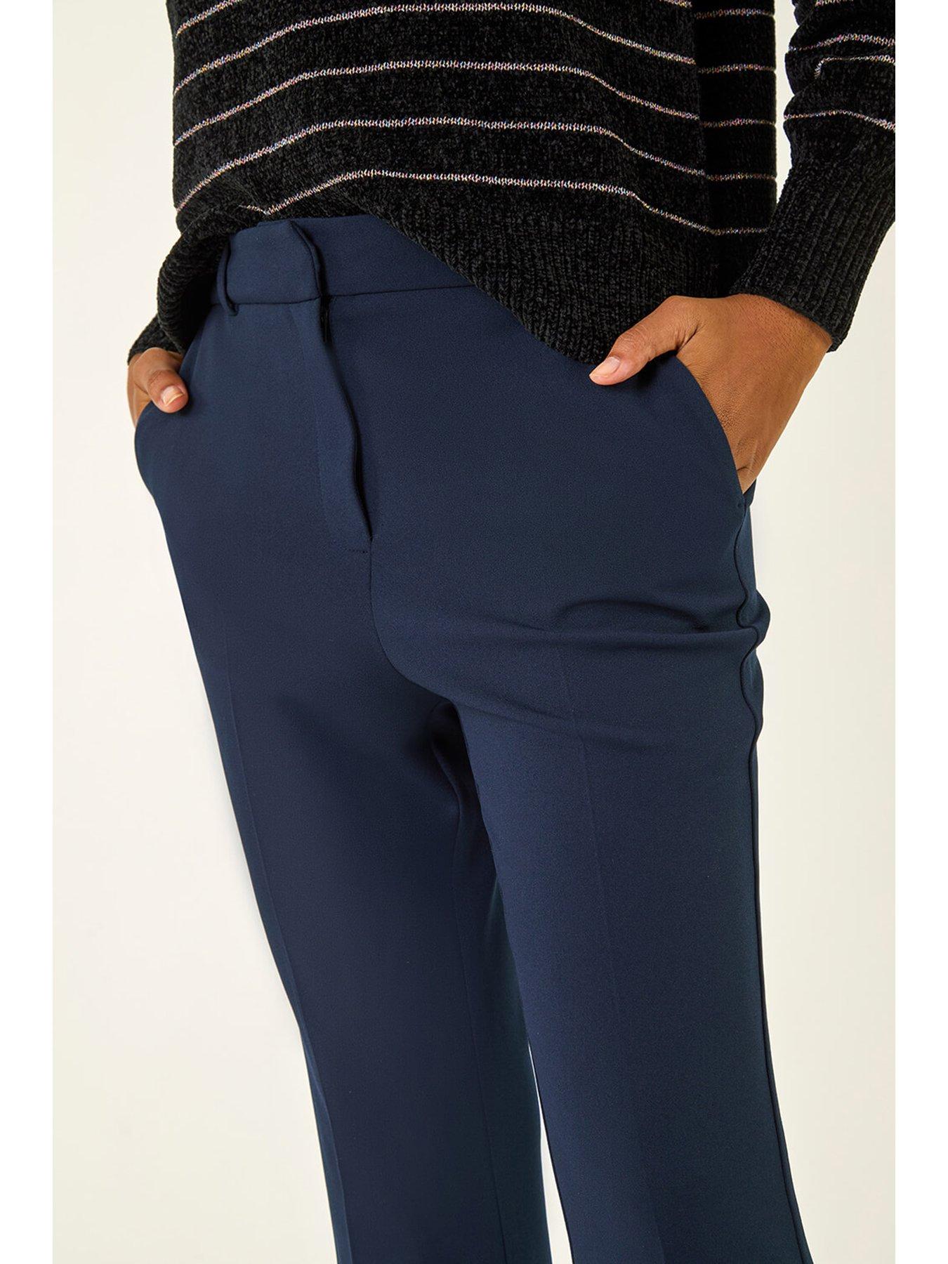 Image 5 of 5 of Roman Bootcut Leg Stretch Trousers - Navy