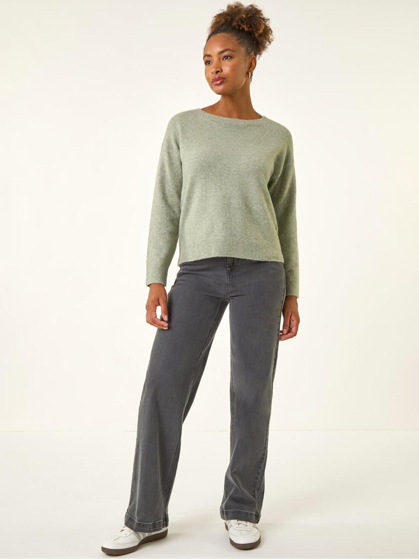 Image 3 of 5 of Roman Ribbon Bow Tie Back Jumper - Green