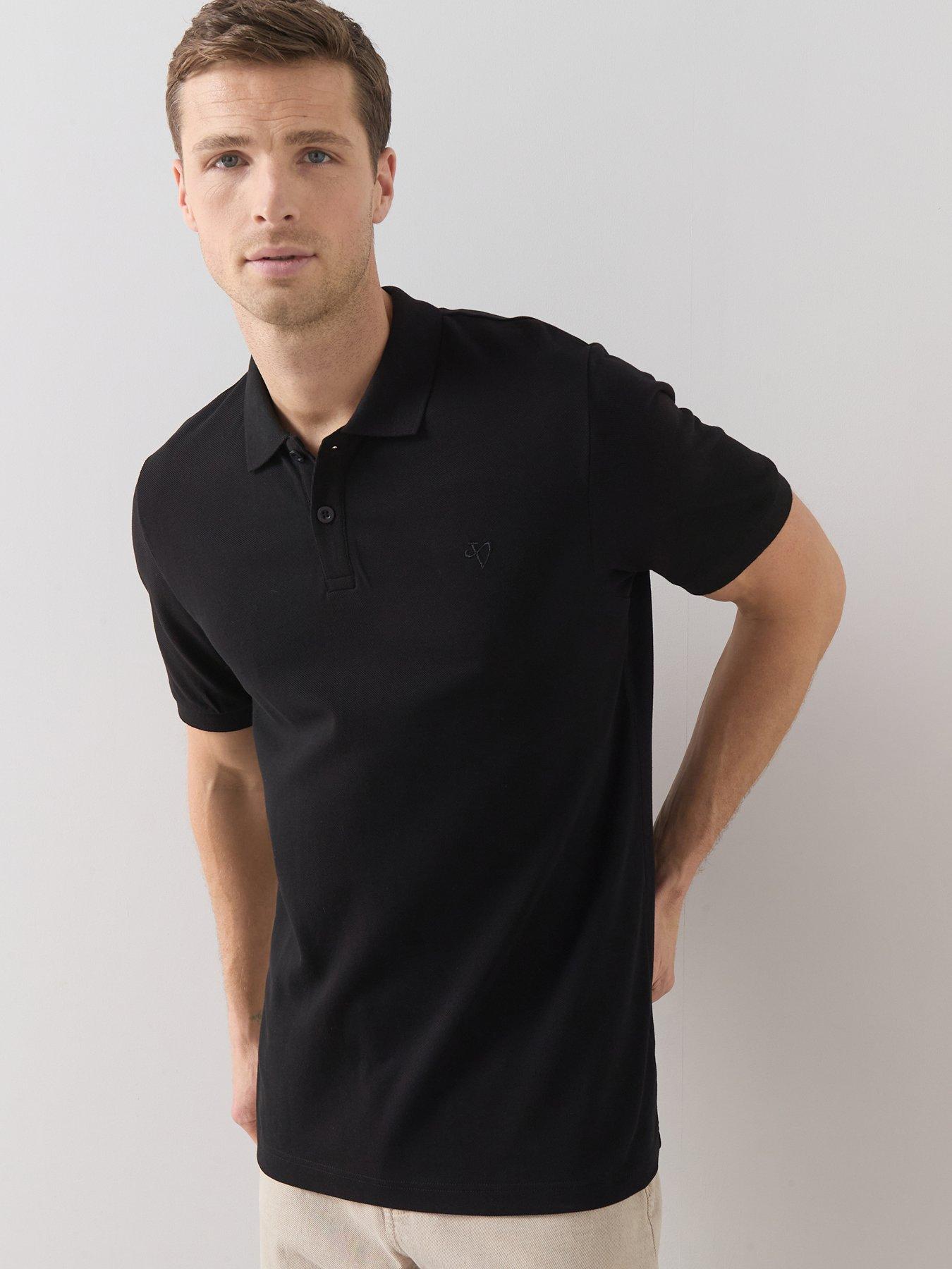 the-very-collection-pure-cotton-pique-polo-top-black