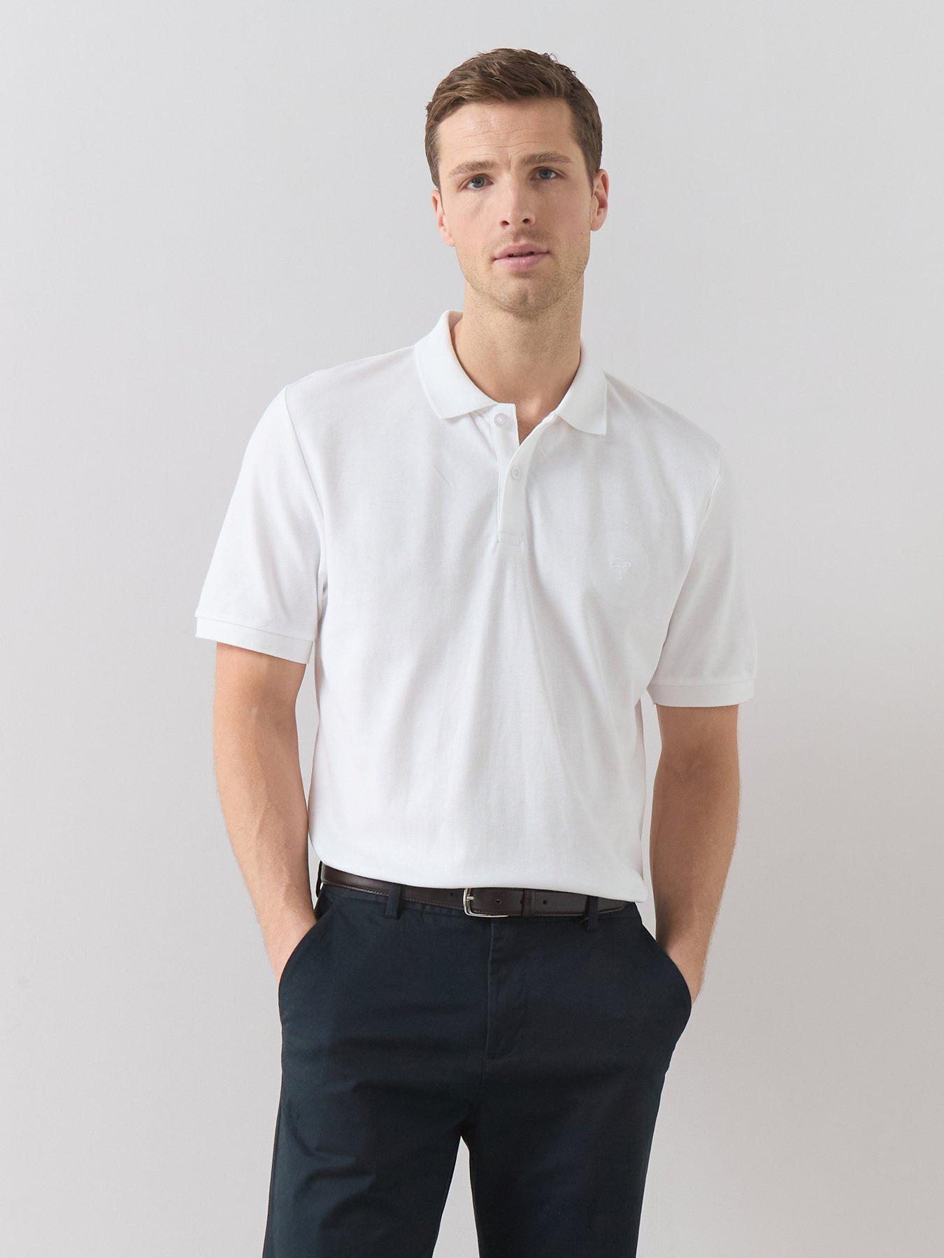 The Very Collection Pure Cotton Pique Polo Top - White