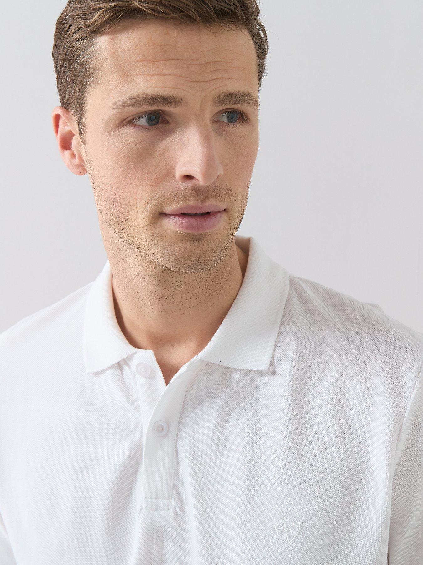 Image 4 of 6 of The Very Collection Pure Cotton Pique Polo Top - White