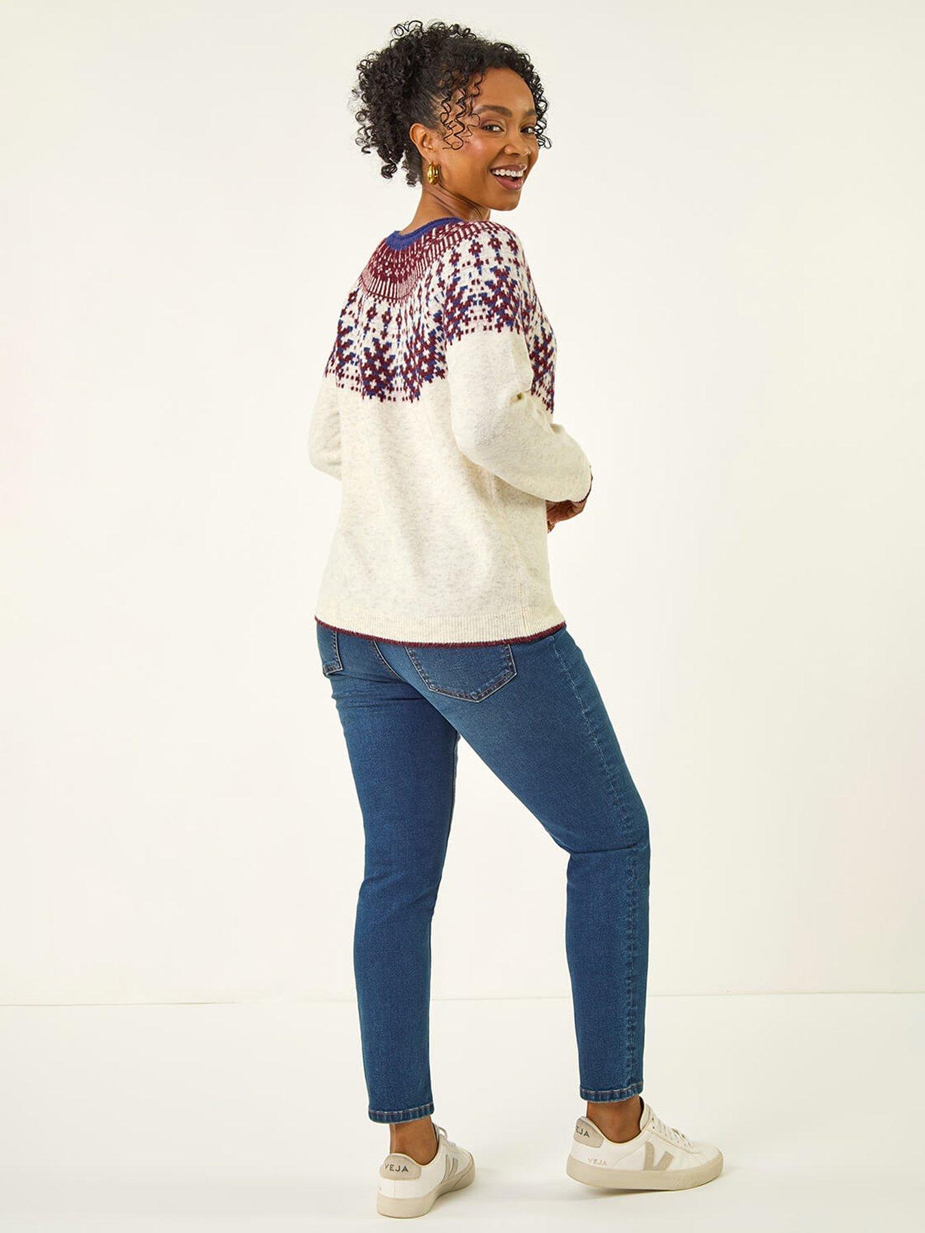  image of roman-petite-fairisle-neppy-knit-jumper-white