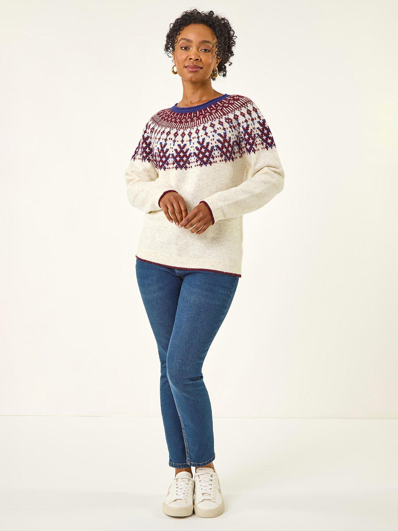  image of roman-petite-fairisle-neppy-knit-jumper-white