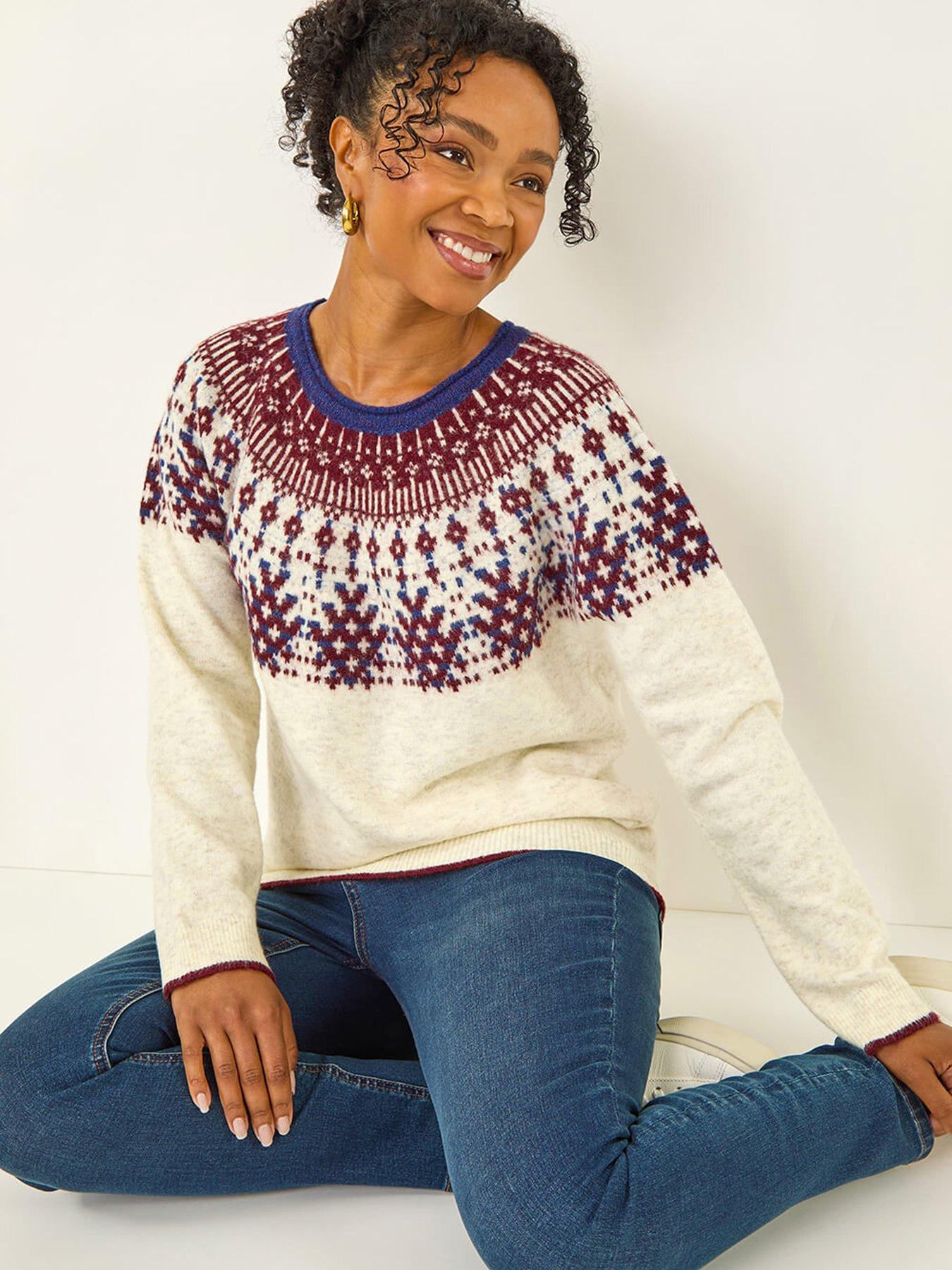  image of roman-petite-fairisle-neppy-knit-jumper-white