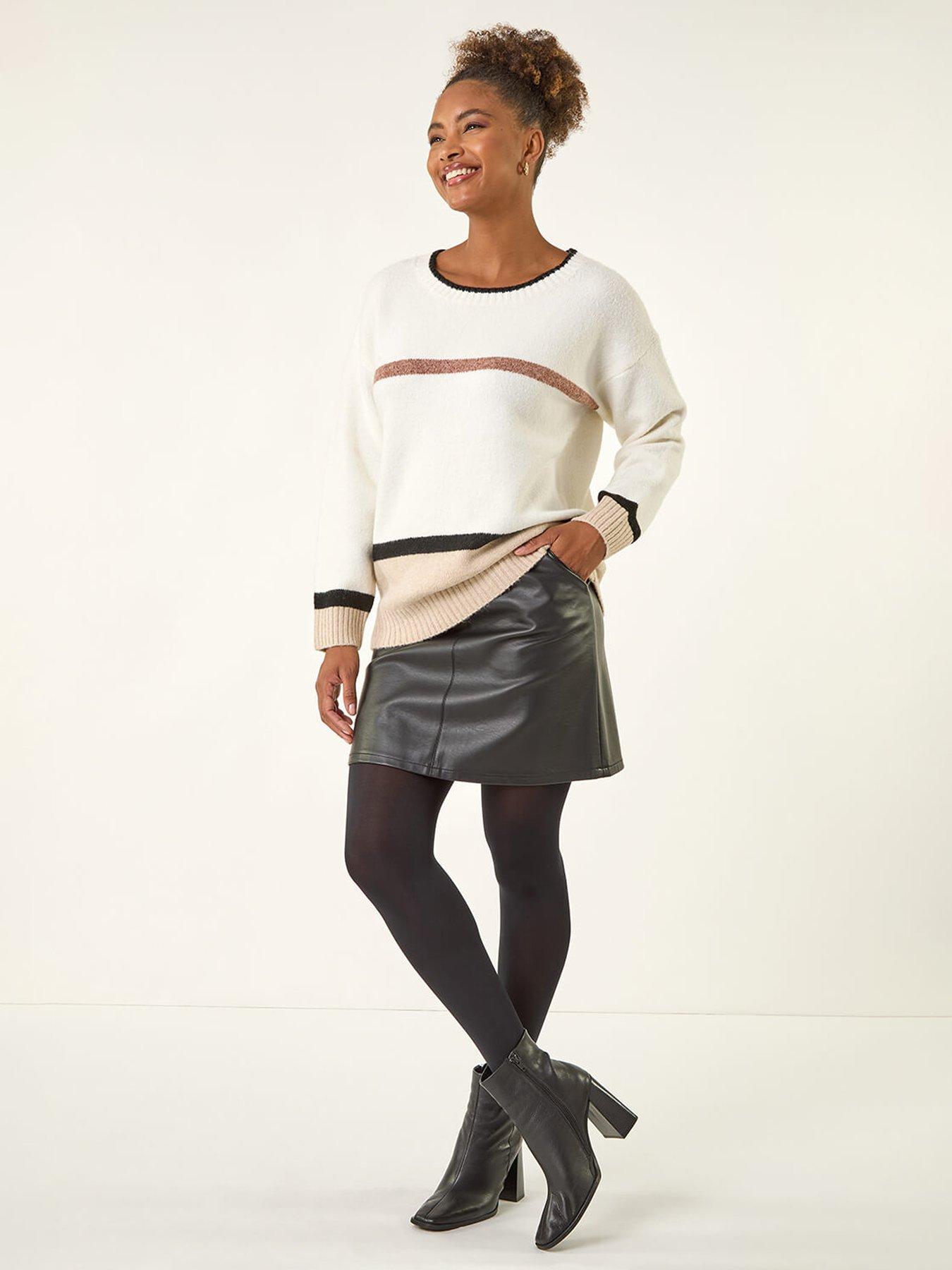 Image 3 of 5 of Roman Colour Block Stripe Knit Jumper  - White
