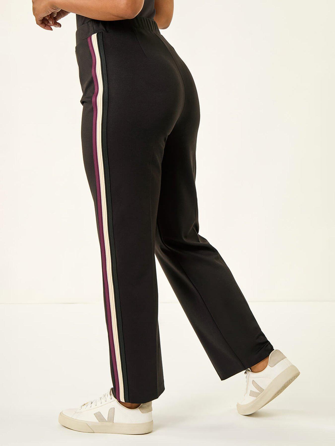 Image 2 of 5 of Roman Petite Side Stripe Stretch Trouser - Black