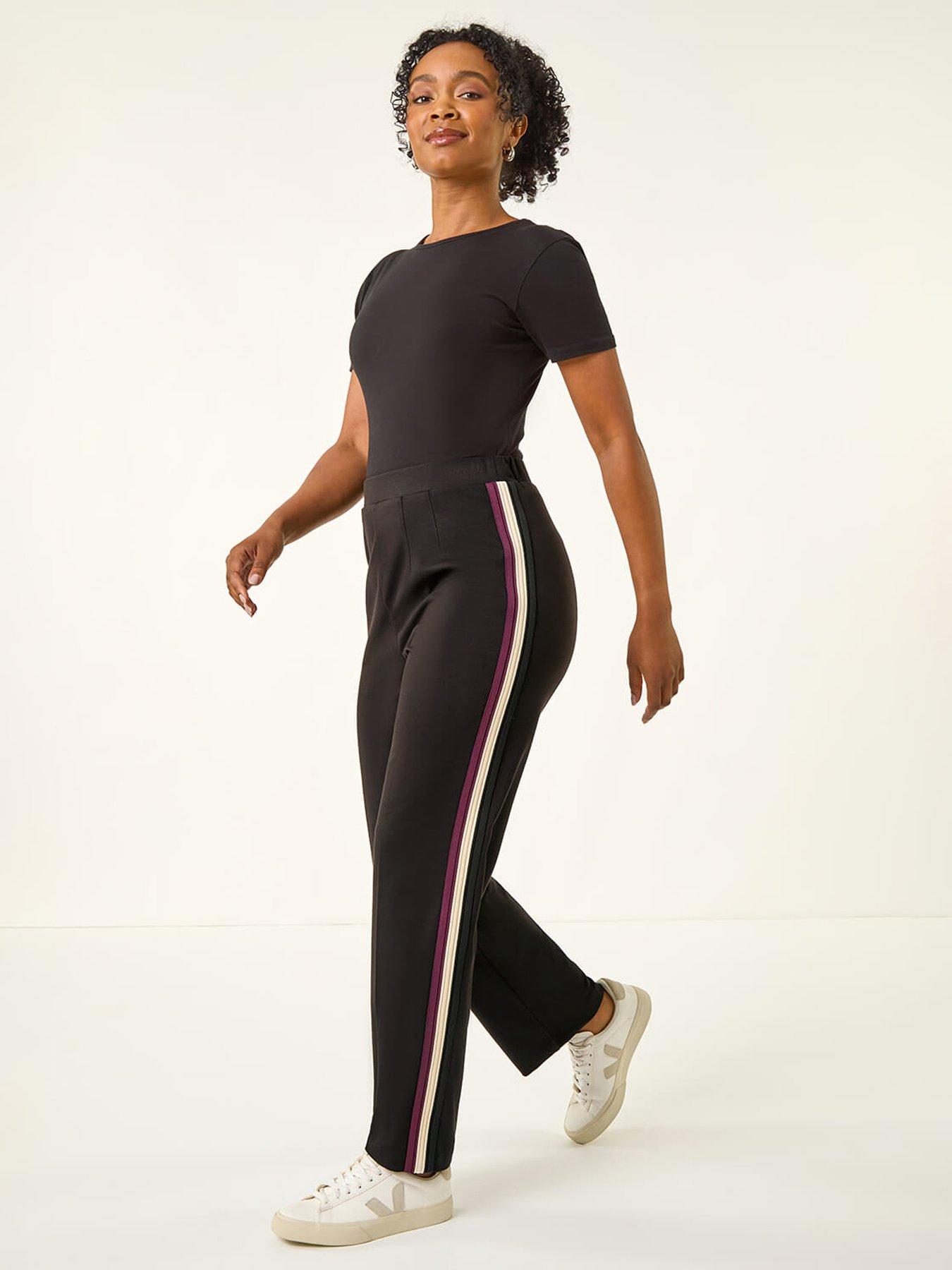 Image 3 of 5 of Roman Petite Side Stripe Stretch Trouser - Black