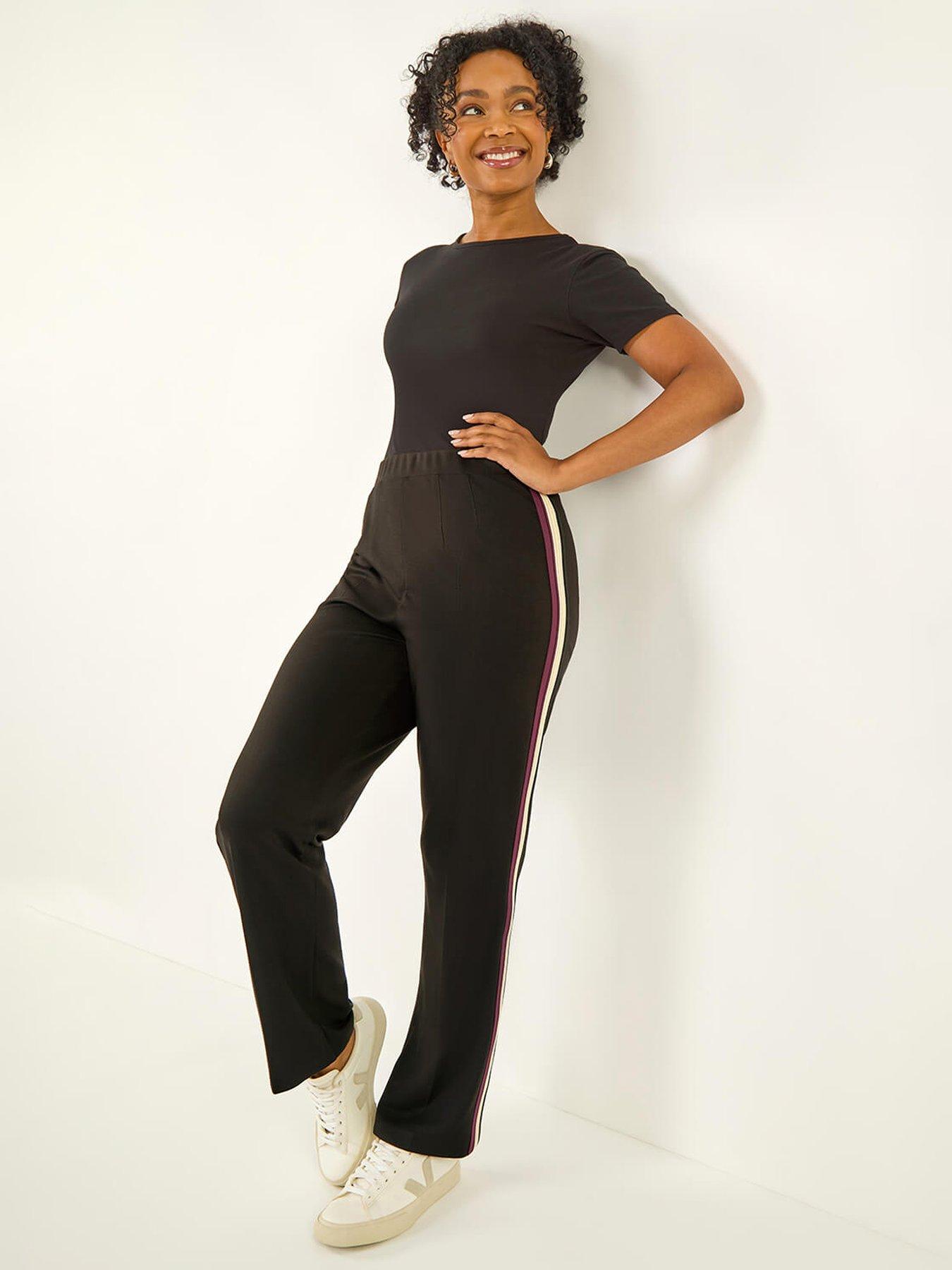 Image 4 of 5 of Roman Petite Side Stripe Stretch Trouser - Black