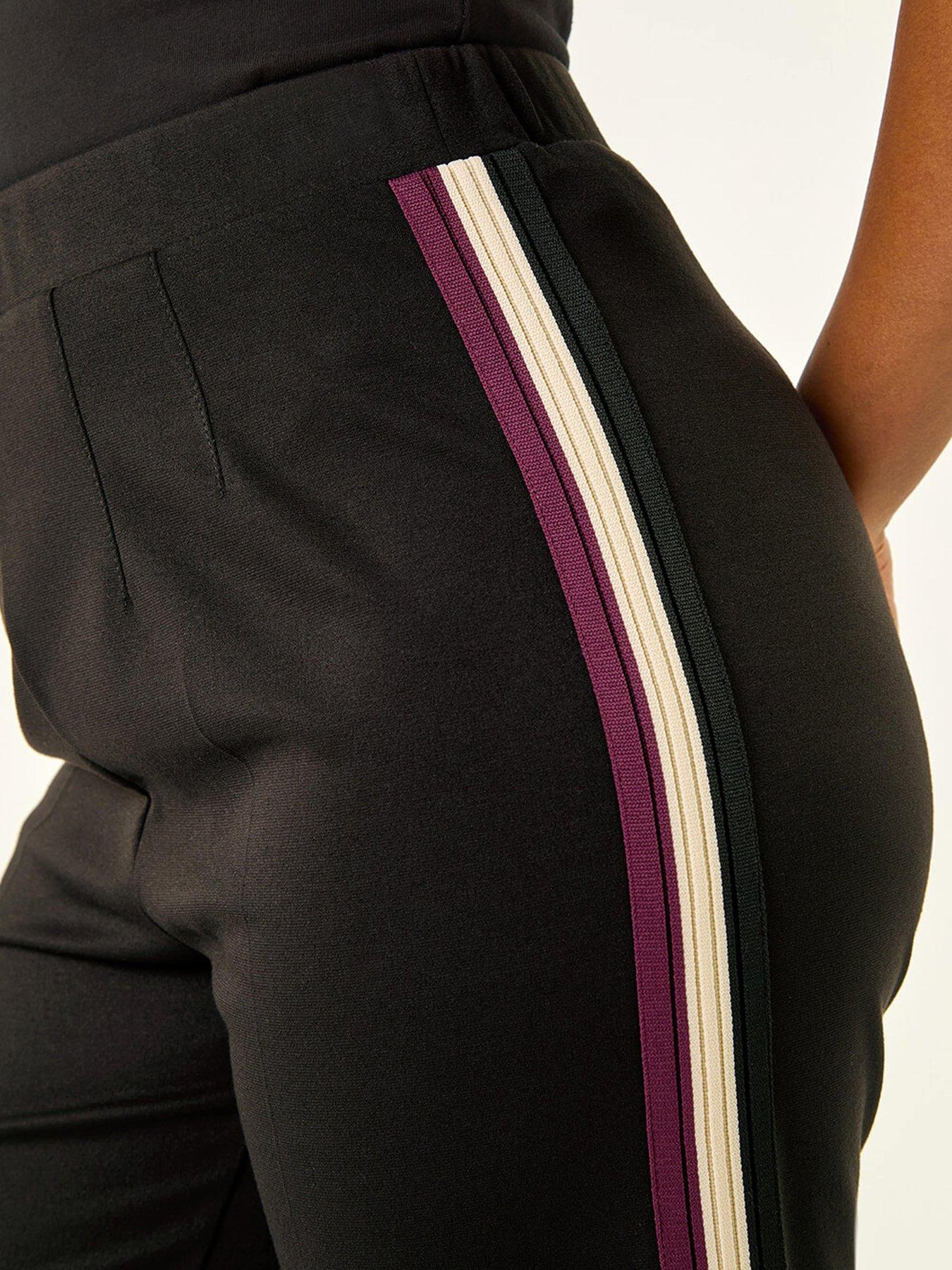 Image 5 of 5 of Roman Petite Side Stripe Stretch Trouser - Black