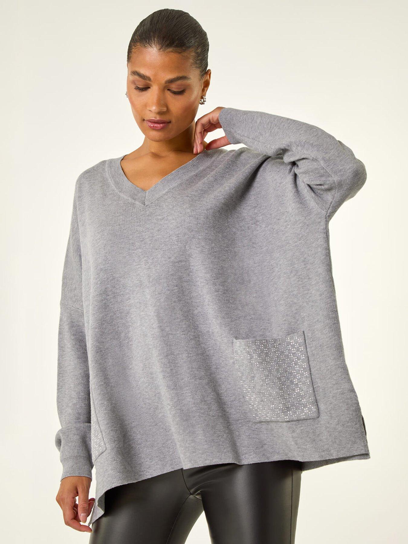 Roman Hotfix Pocket Knit Jumper - Grey