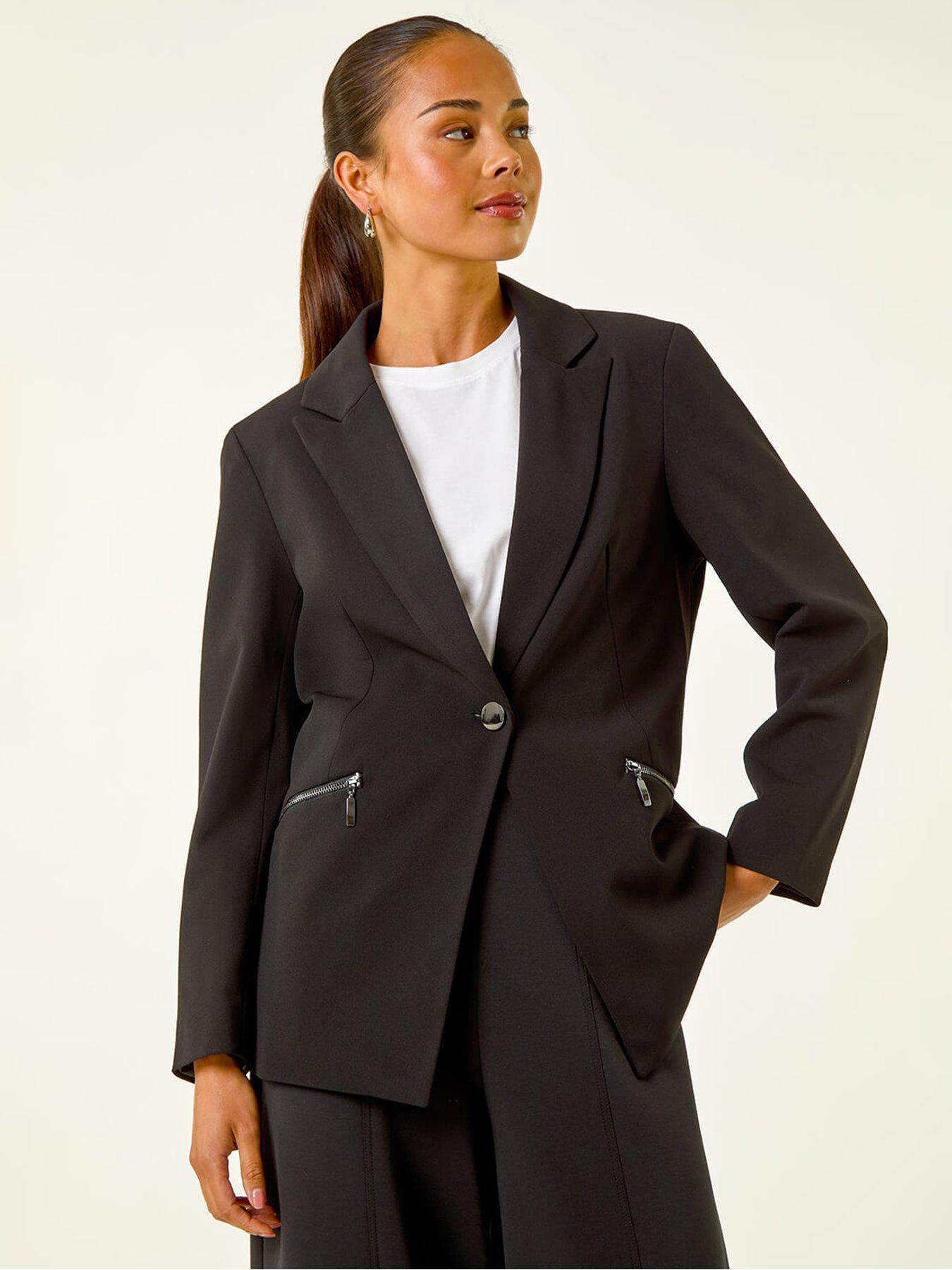 roman-petite-zip-pocket-stretch-blazer-black