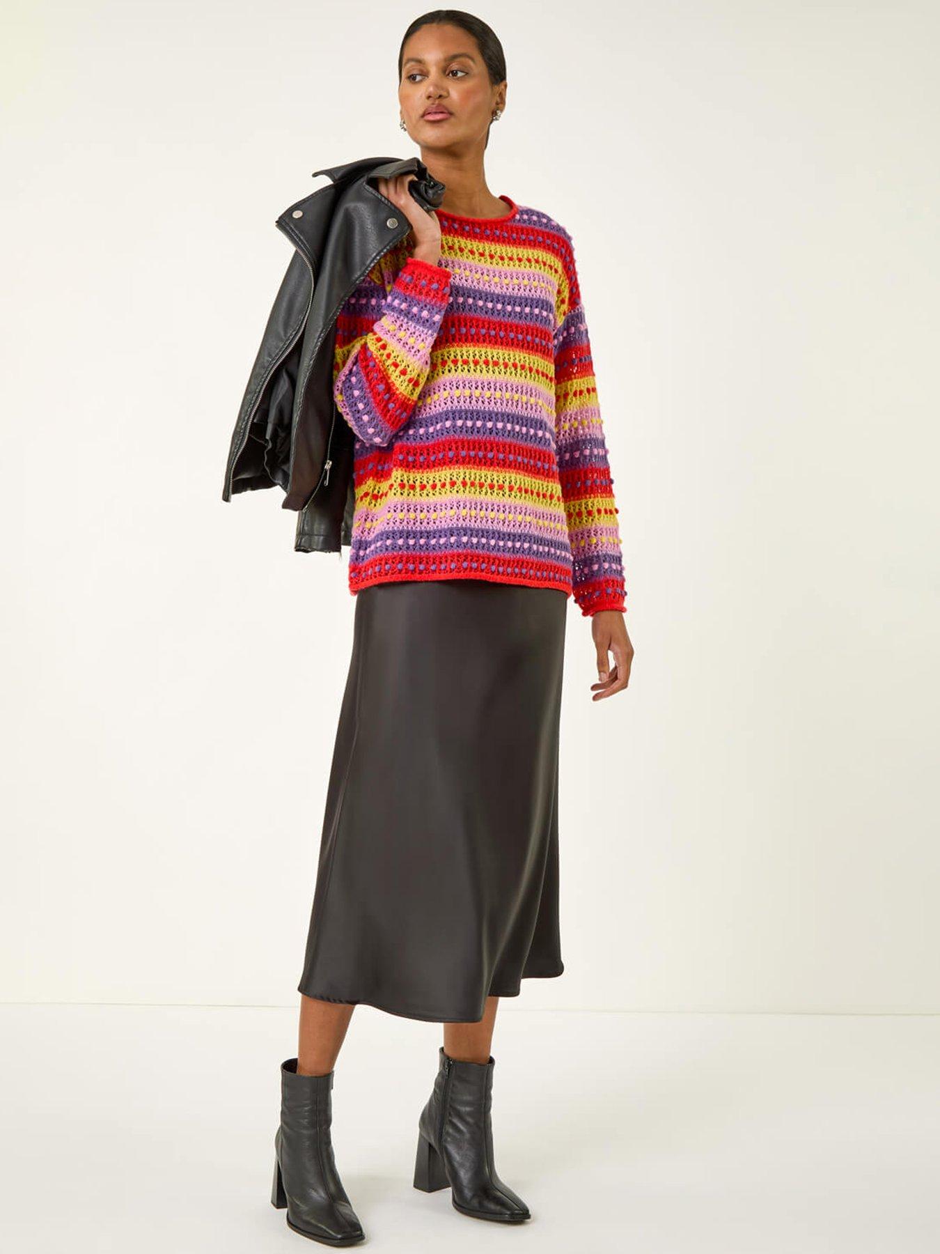 Image 3 of 5 of Roman Bobble Knit Stripe Jumper - Red