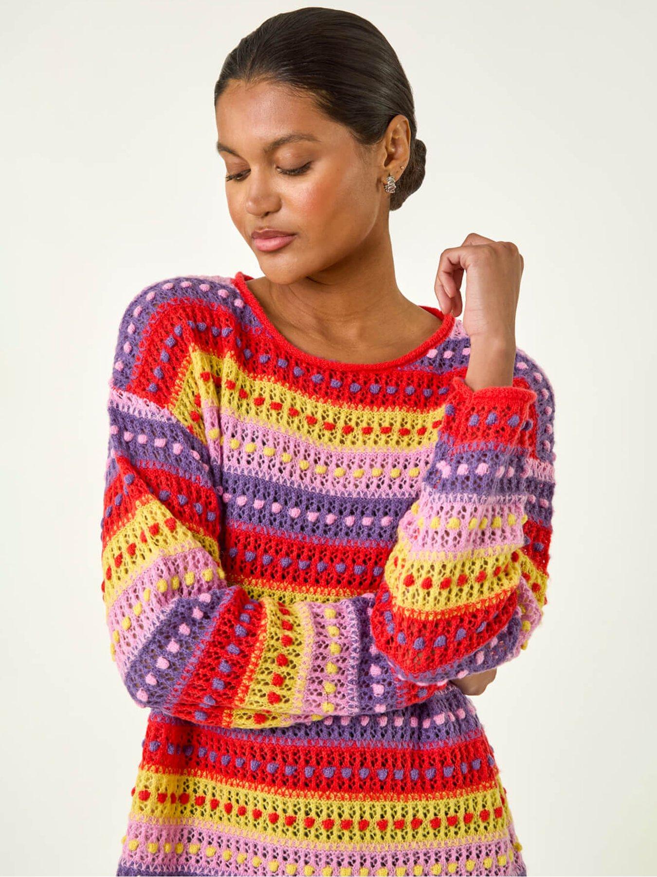 Image 4 of 5 of Roman Bobble Knit Stripe Jumper - Red