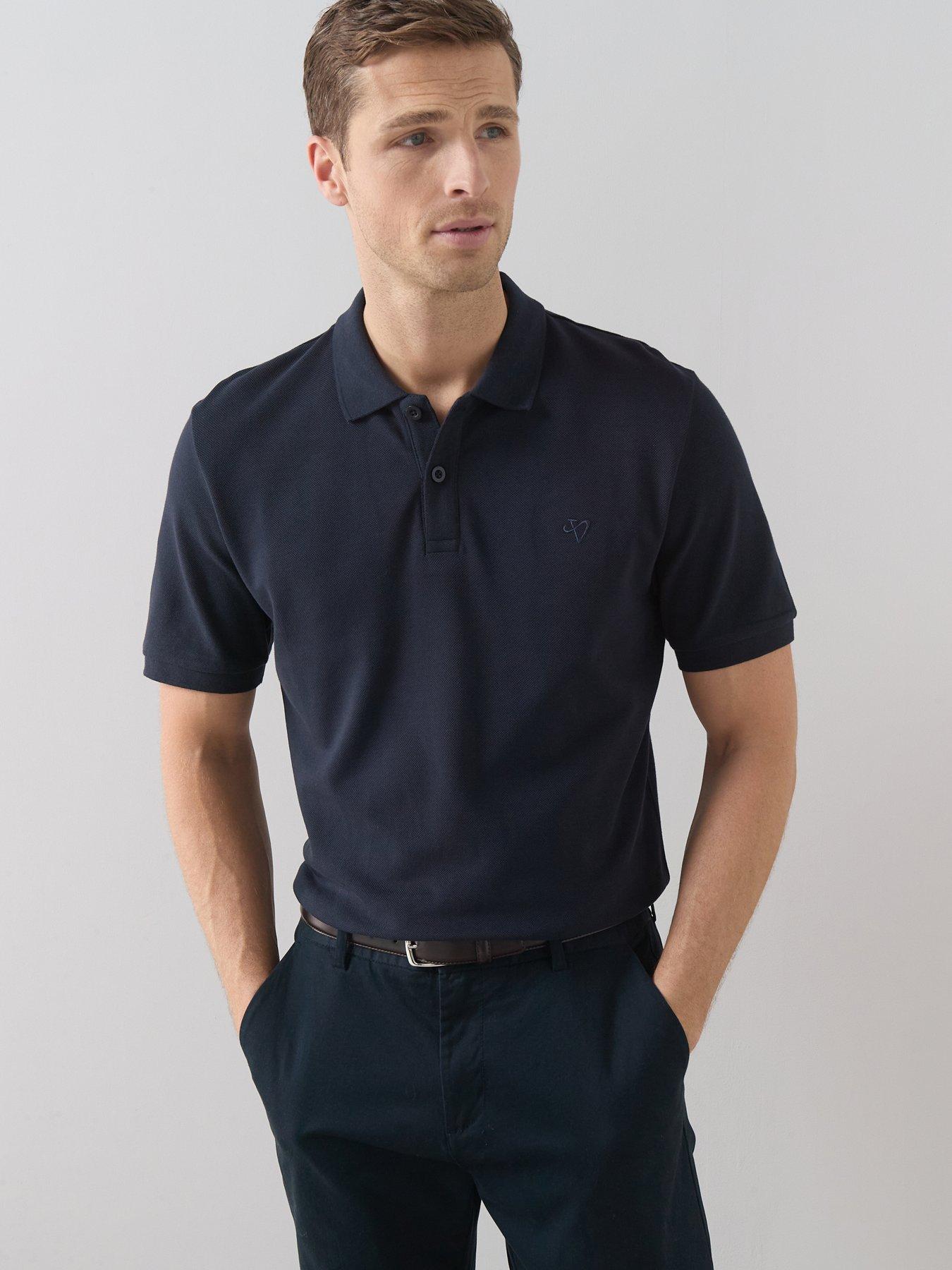 The Very Collection Pure Cotton Pique Polo Top - Navy