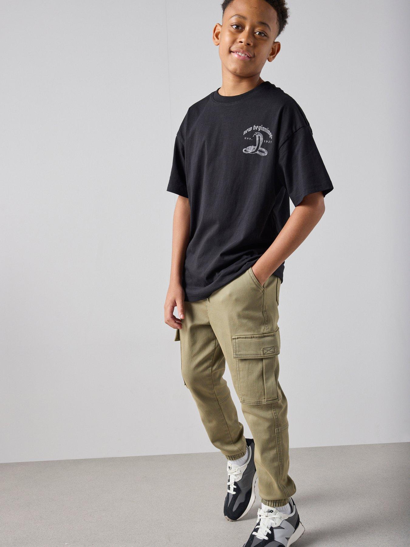 The Very Collection Boys Cargo Trousers - Khaki