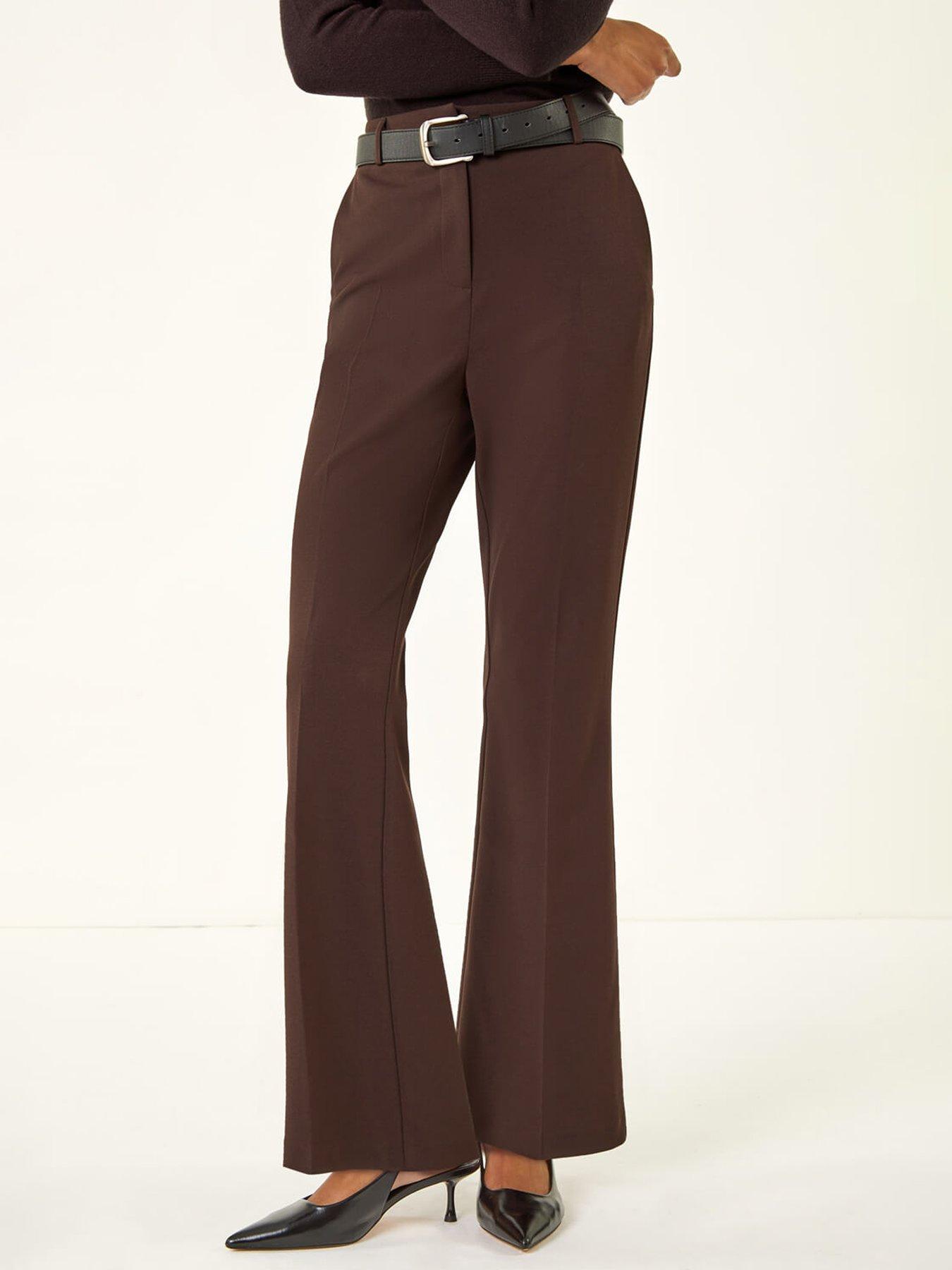 undefined Bootcut Leg Stretch Trousers - Brown