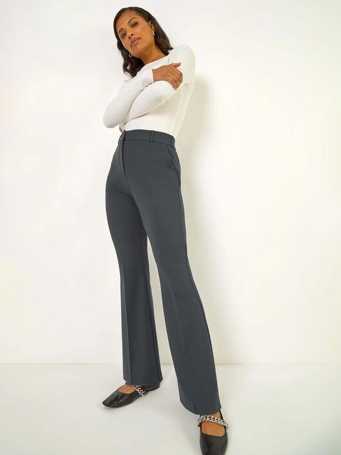 Image 4 of 5 of Roman Short Bootcut Stretch Trousers - Grey