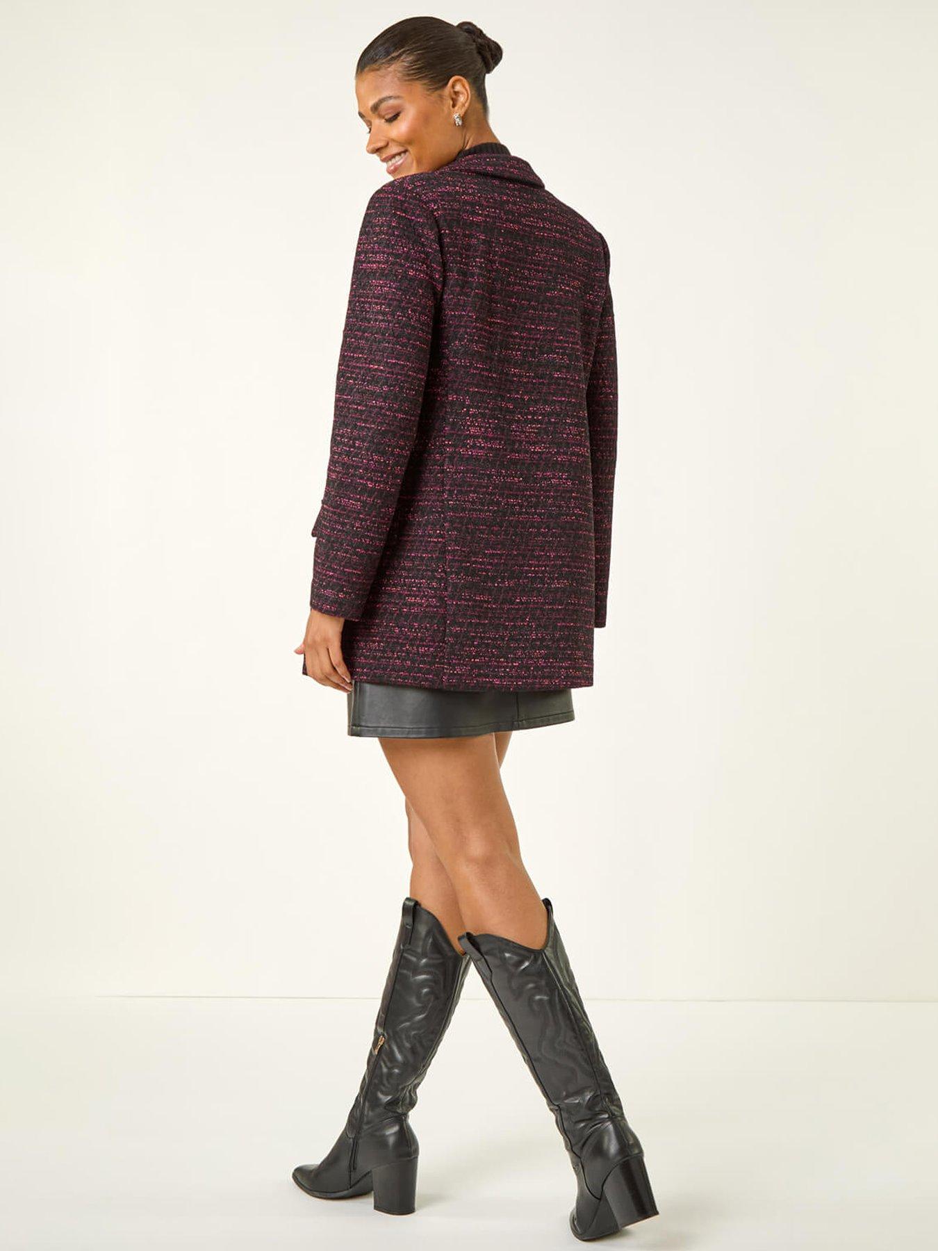Image 2 of 5 of Roman Boucle Jersey Blazer - Pink