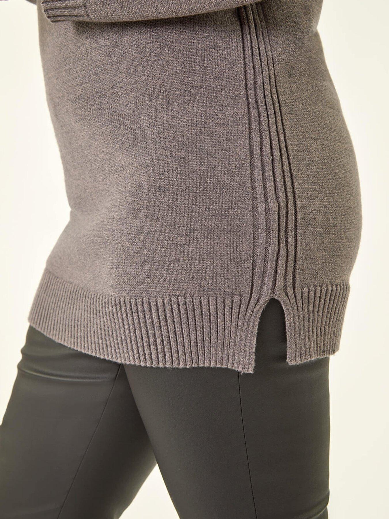 Image 5 of 5 of Roman Petite Longline Knit Jumper - Grey